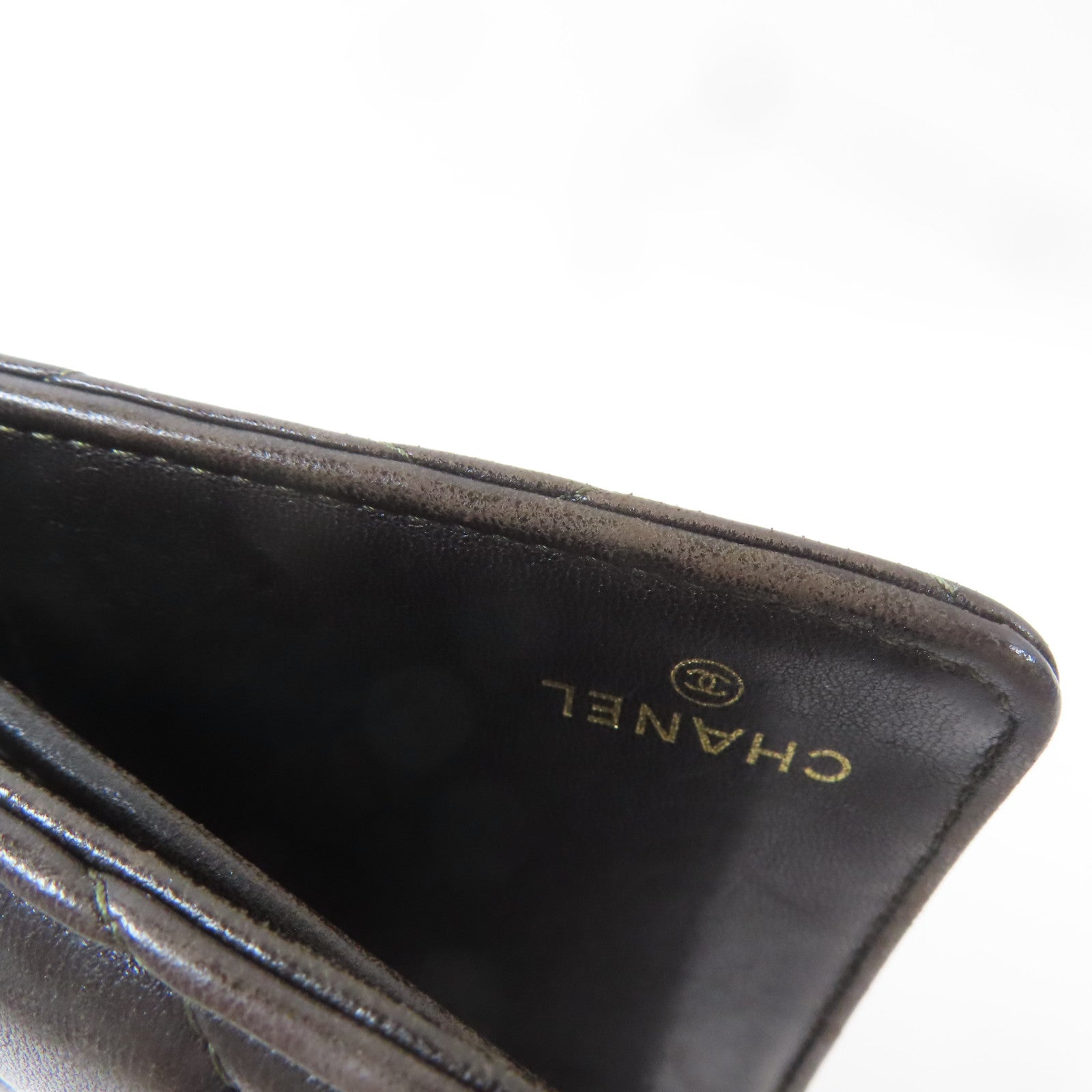 CHANEL 菱格羊皮皮革2.55 Long Bifold Wallet金扣長錢包啡色