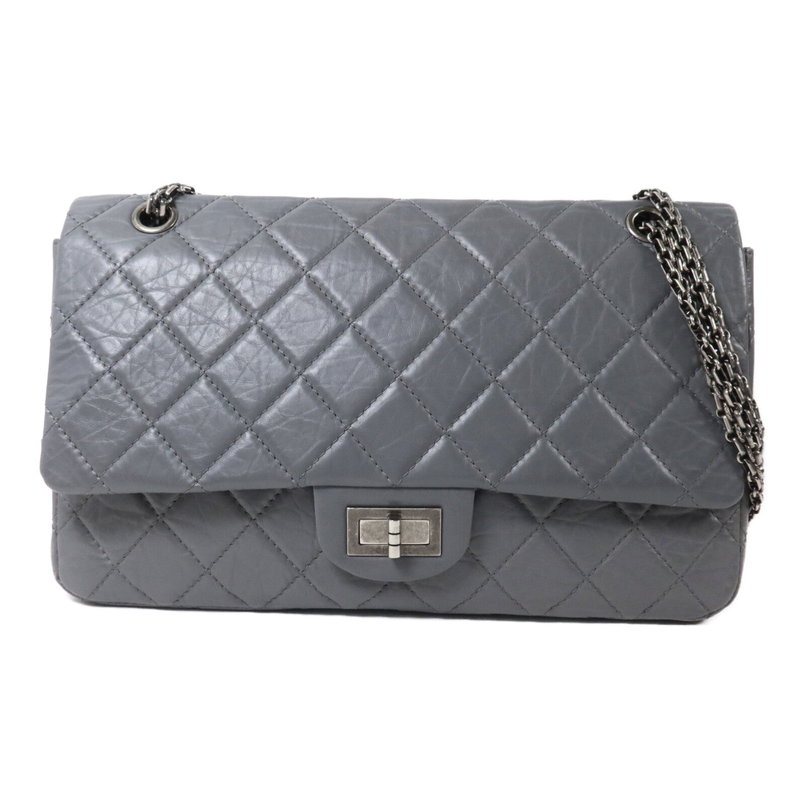 CHANEL 牛皮皮革2.55鏈帶肩背袋