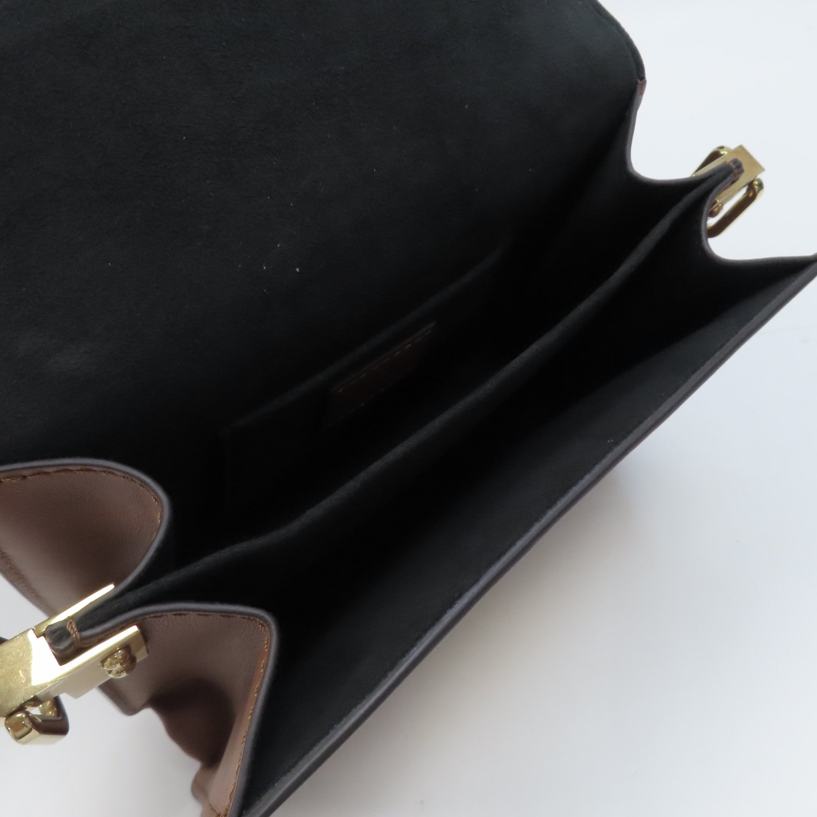 LOUIS VUITTON Monogram Reverse Mini Dauphine金扣肩背袋啡色