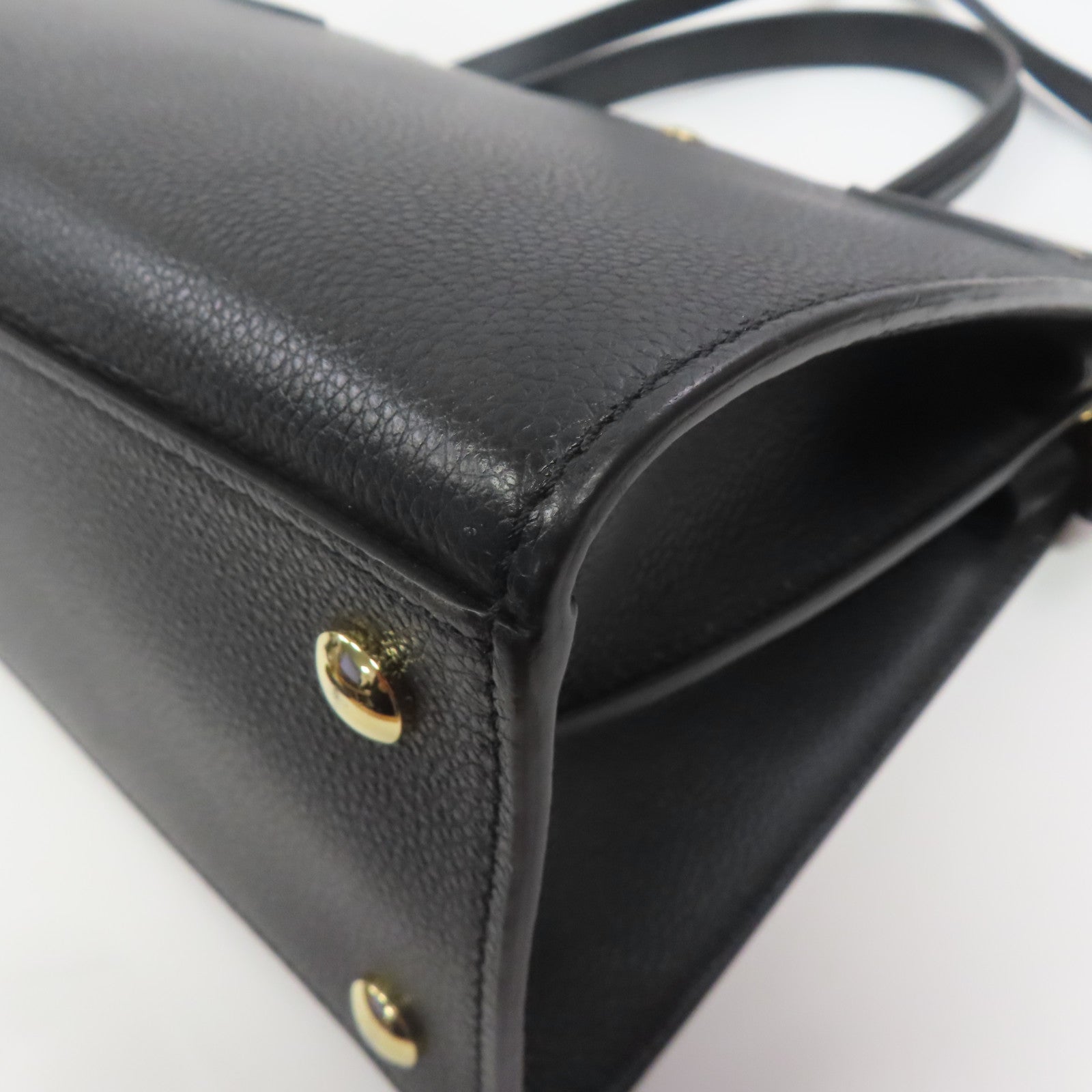 BURBERRY 牛皮皮革2 Way Bag金扣手挽肩背兩用袋黑色