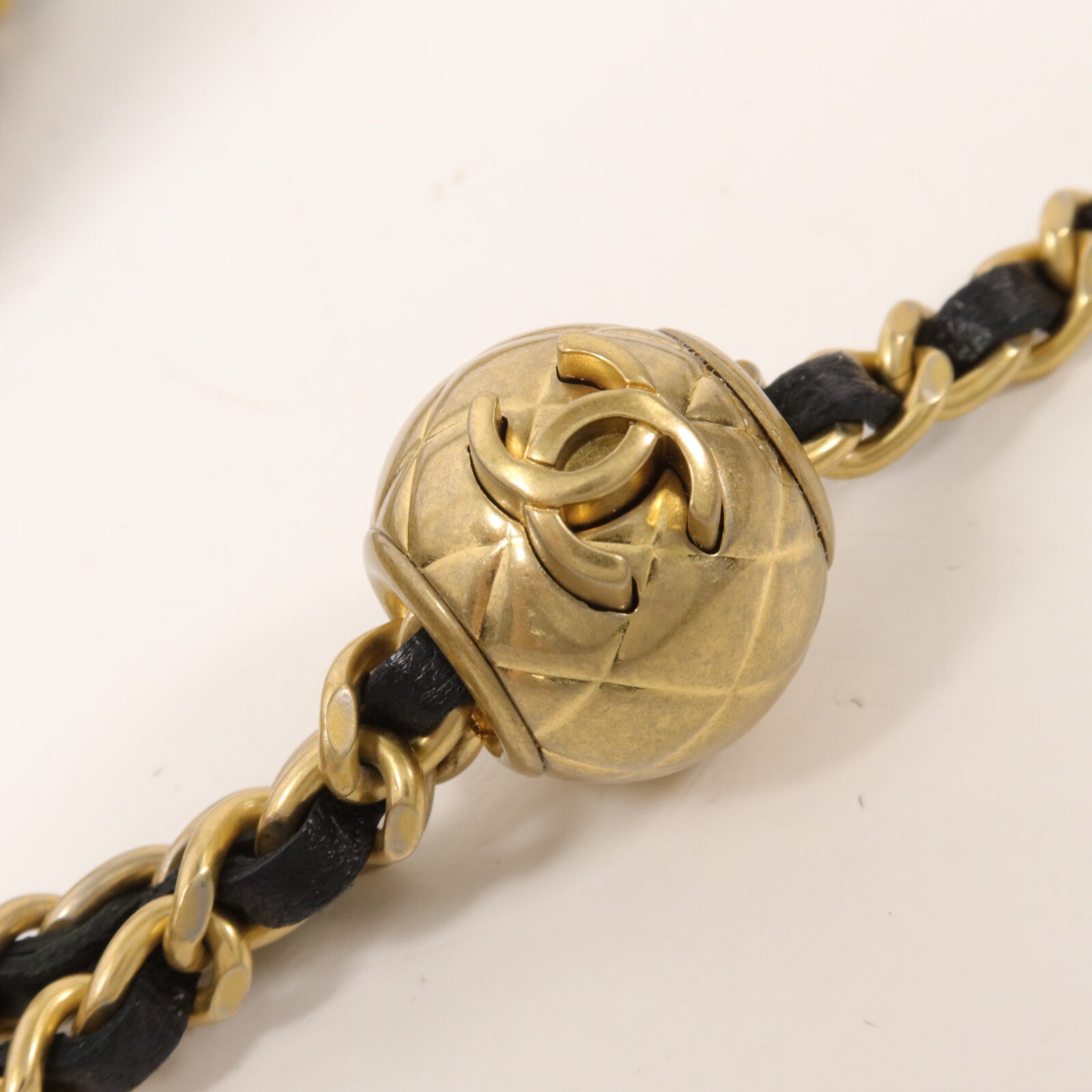 CHANEL 羊皮皮革Wallet On Chain With Gold Ball鏈帶肩背袋