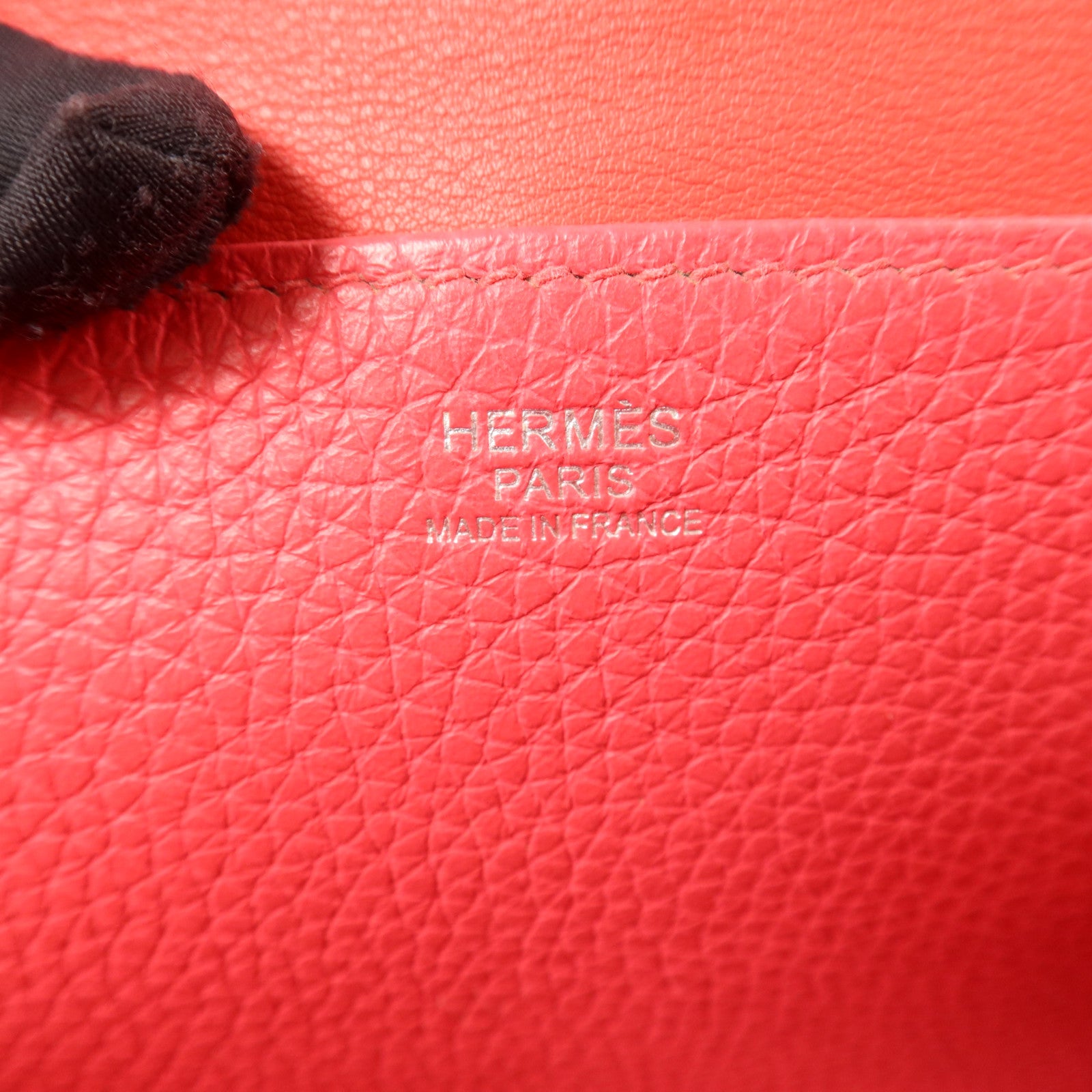 HERMES 【激減優惠】Clemence皮革Halzan 25銀扣手挽肩背兩用袋Rose Extreme