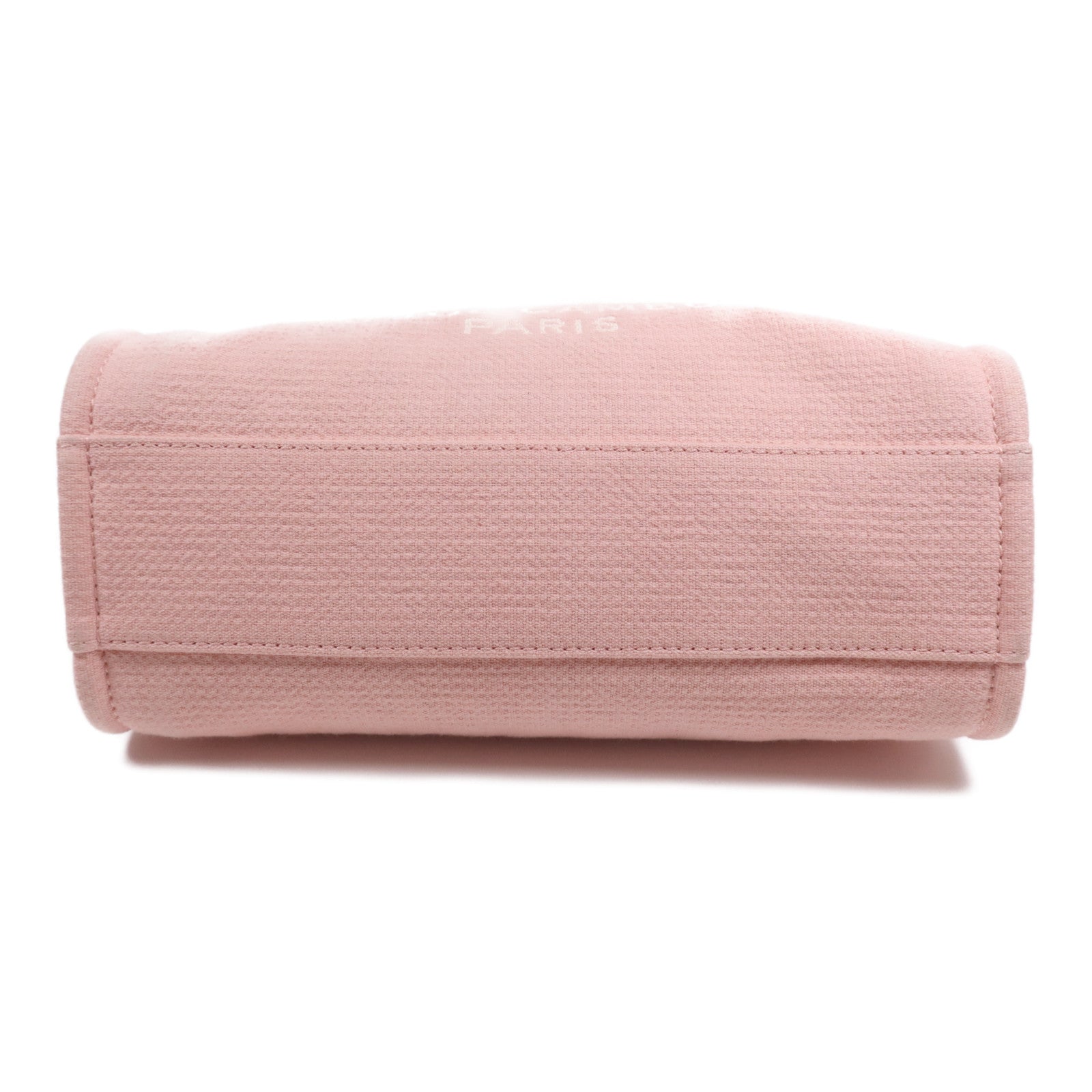 CHANEL 帆布Deauville Tote銀扣鏈帶肩背袋