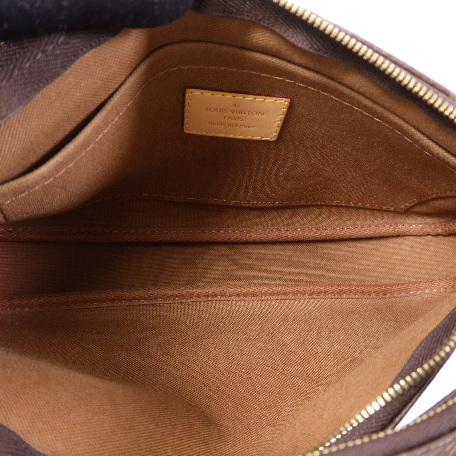 LOUIS VUITTON Monogram Multi Pochette Accessoires金扣手挽肩背兩用袋棕色