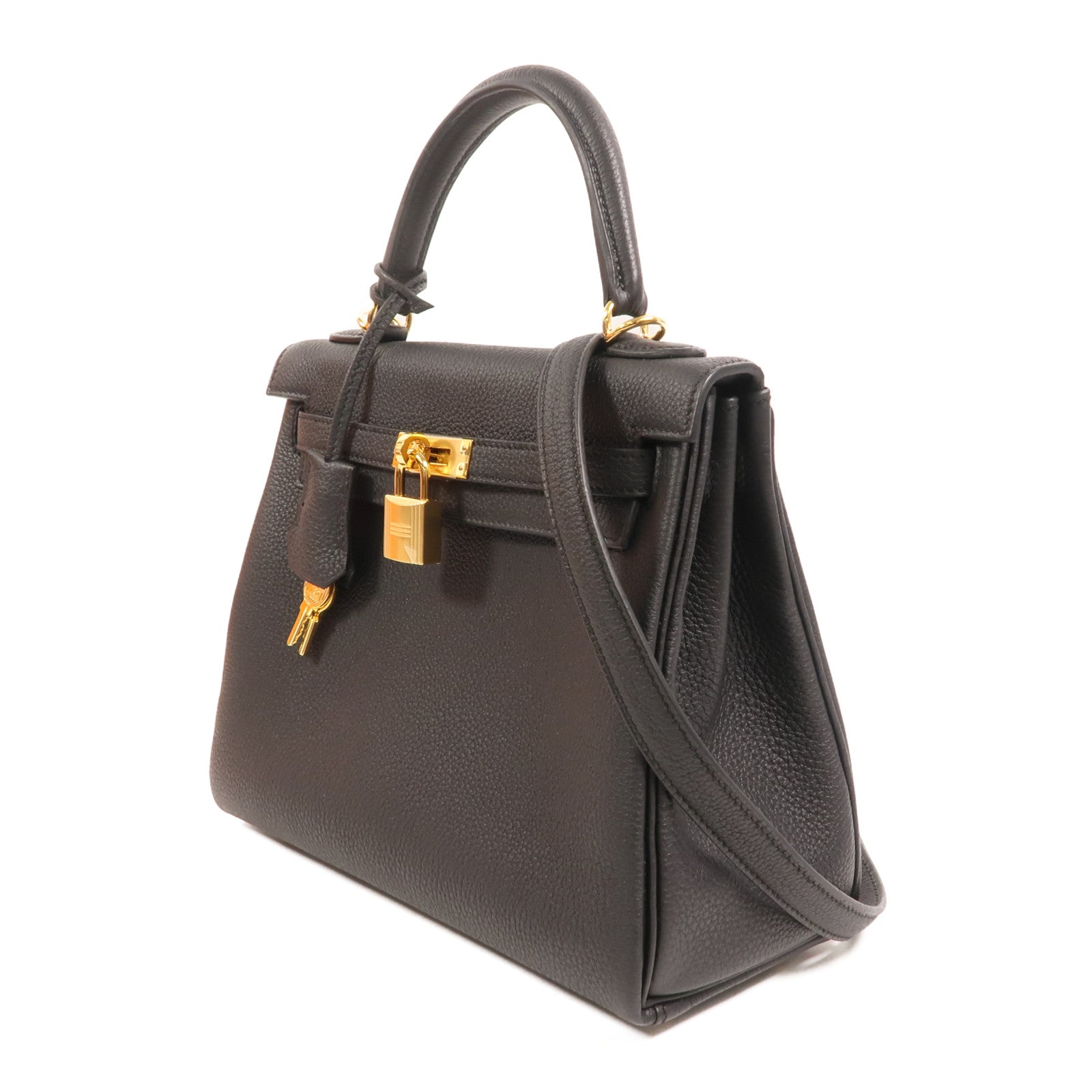 HERMES Togo皮革Kelly 25手挽肩背兩用袋Noir