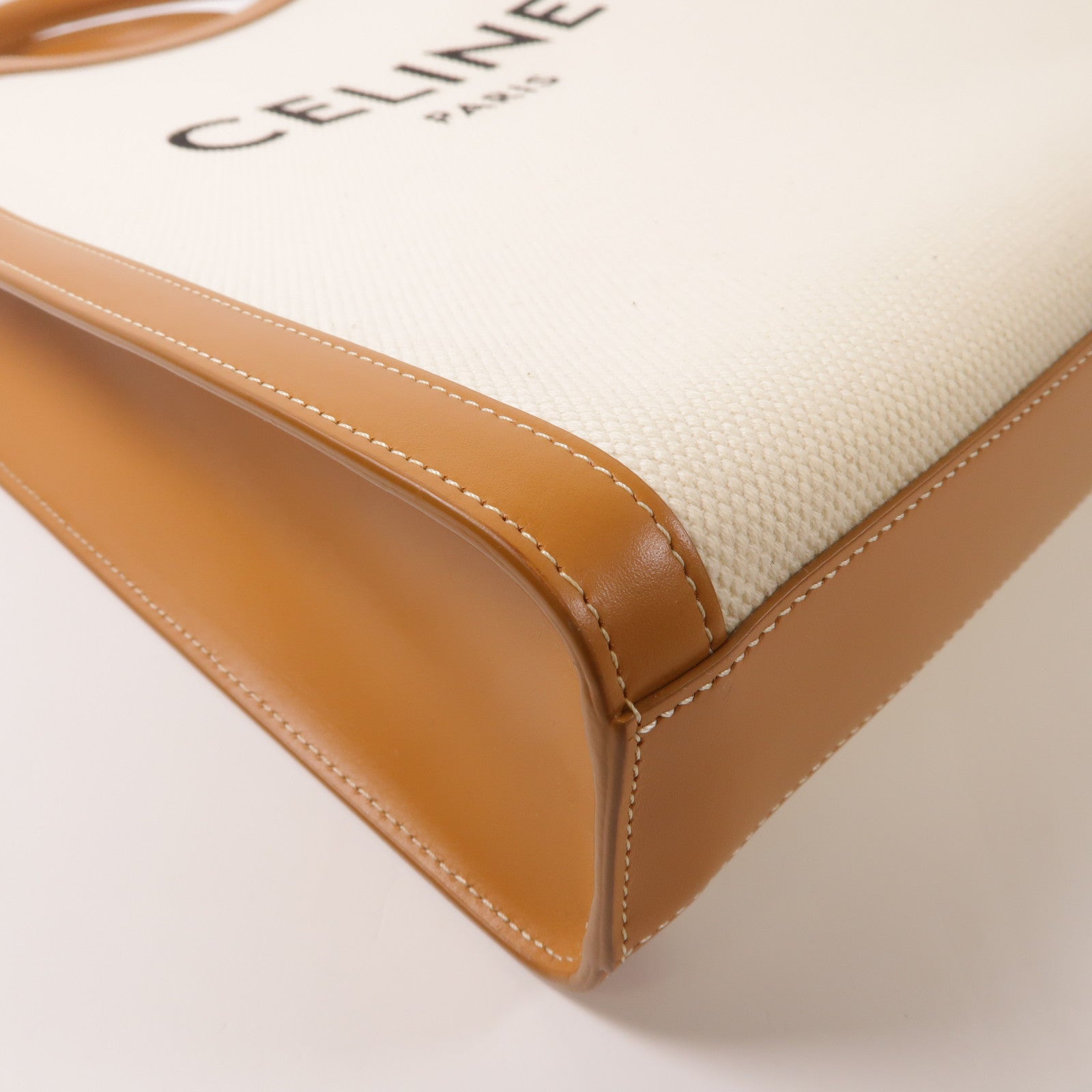 CELINE 帆布Vertical Cabas 金扣手挽肩背兩用袋