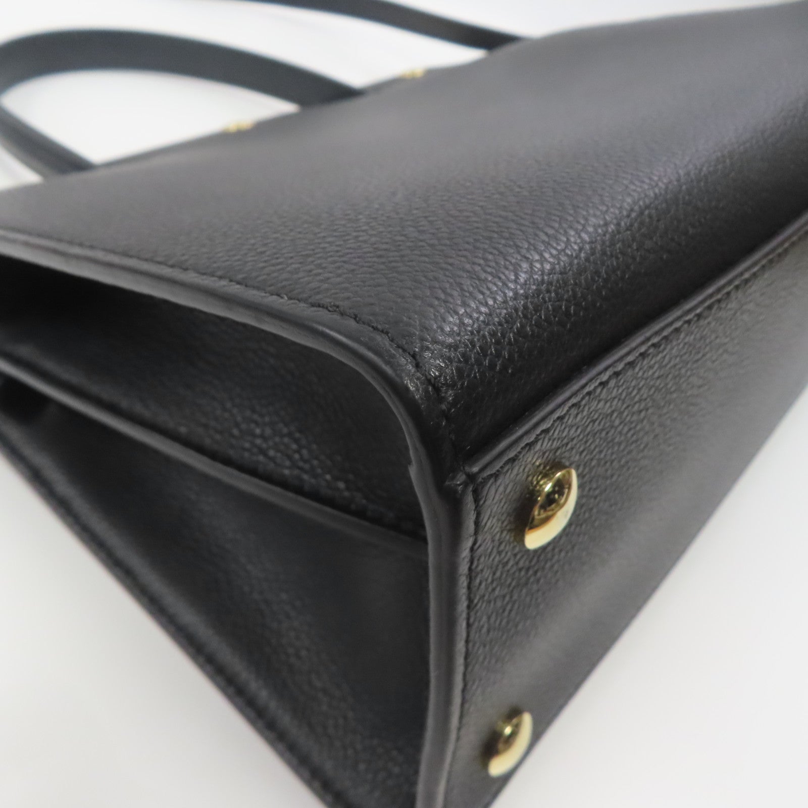 BURBERRY 牛皮皮革2 Way Bag金扣手挽肩背兩用袋黑色