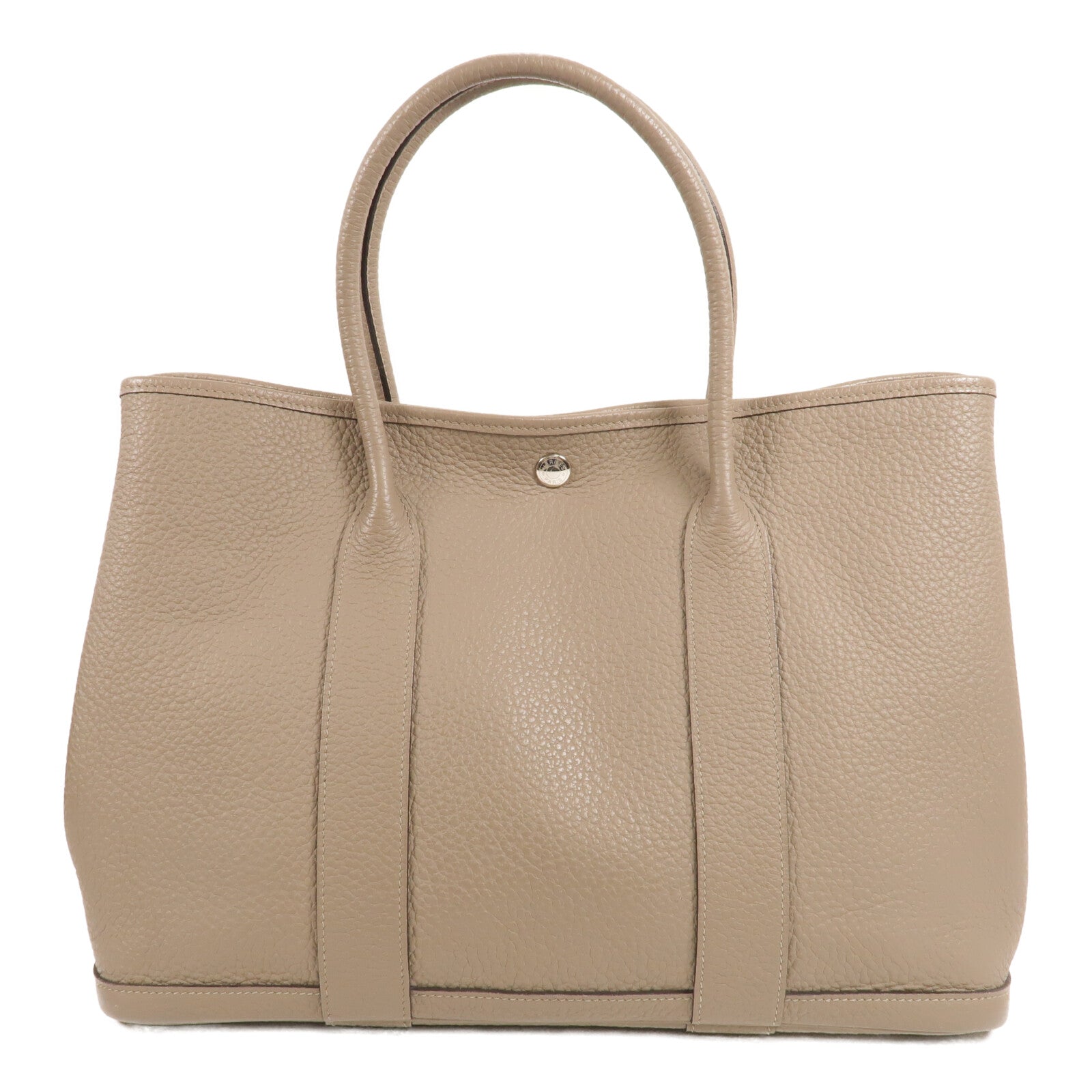 HERMES Negonda皮革Garden Party PM手挽袋Gris Asphalte