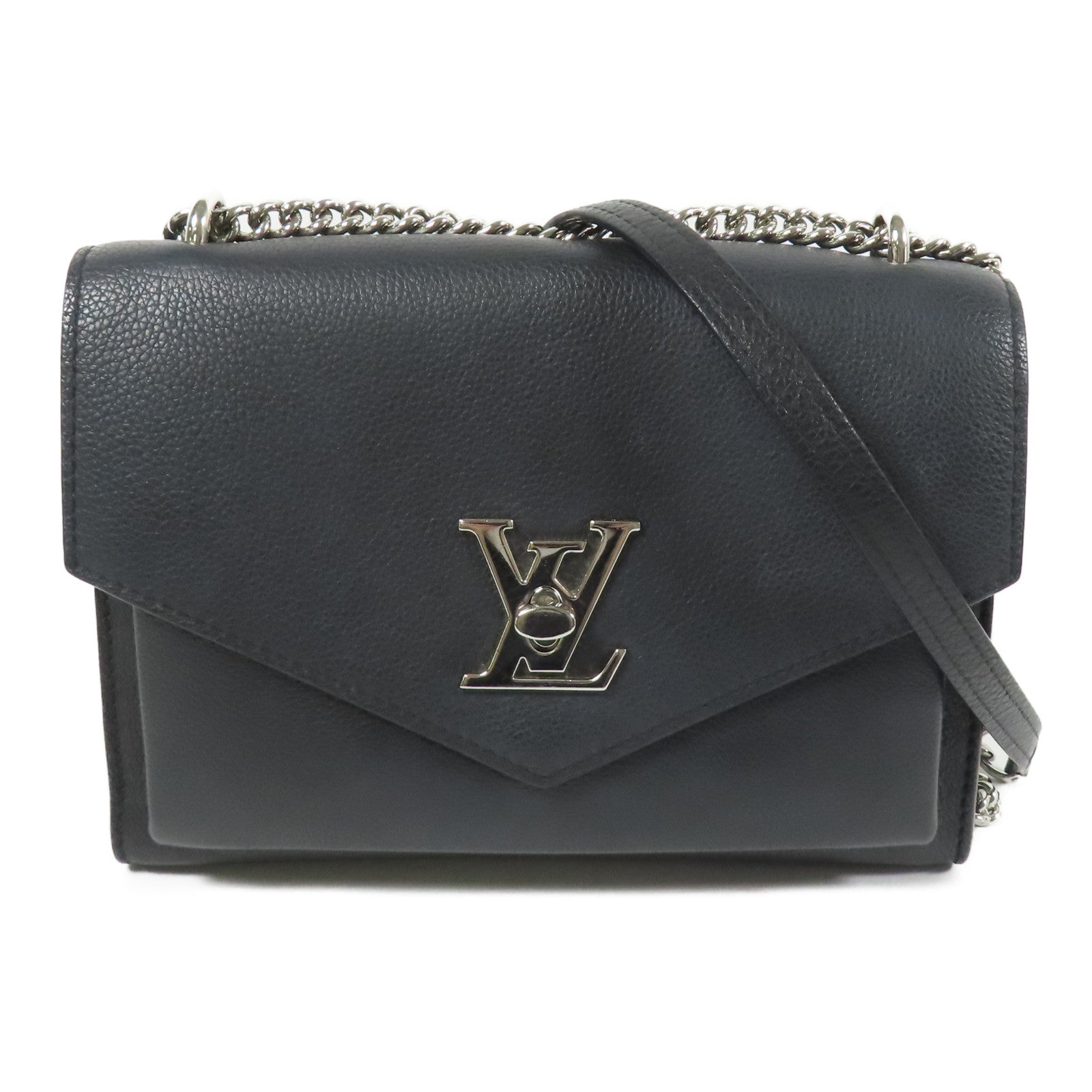 LOUIS VUITTON 牛皮皮革My Lock Me銀扣肩背袋