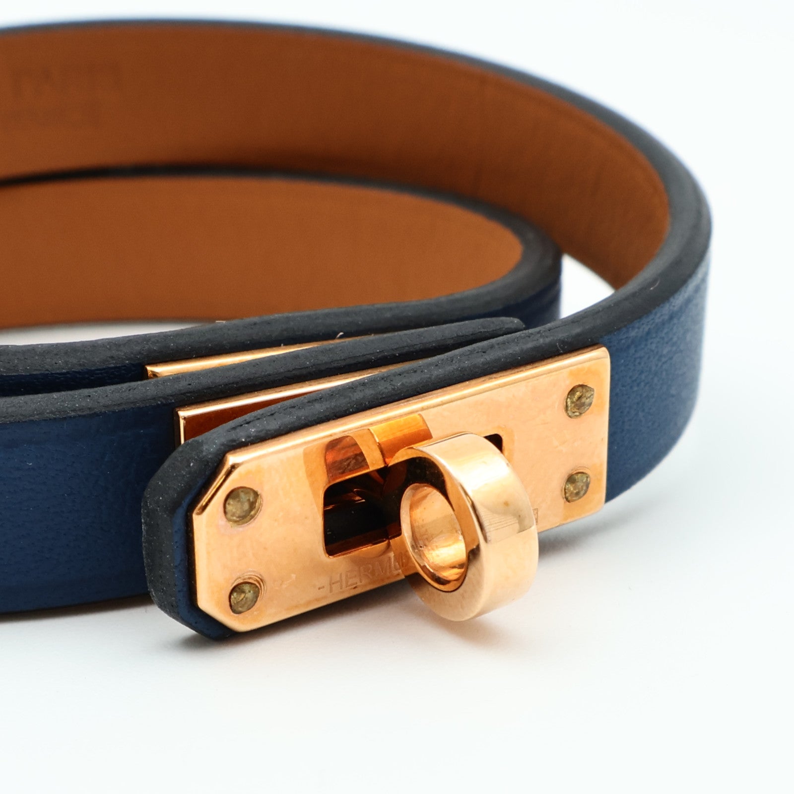HERMES 【激減優惠】Swift皮革Mini Kelly Double Tour Bracelet金扣手鏈