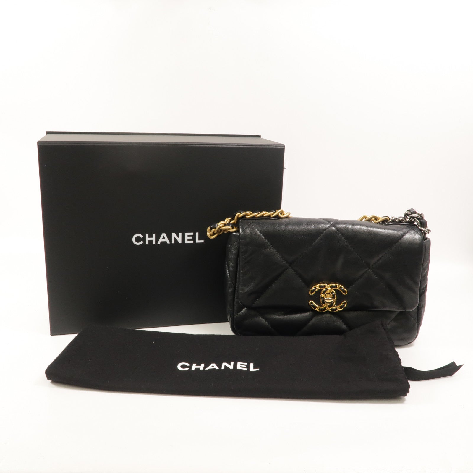 CHANEL 羊皮皮革C19 Small手挽肩背兩用袋
