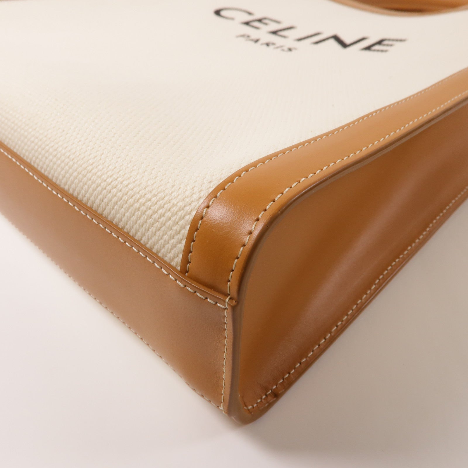 CELINE 帆布Vertical Cabas 金扣手挽肩背兩用袋