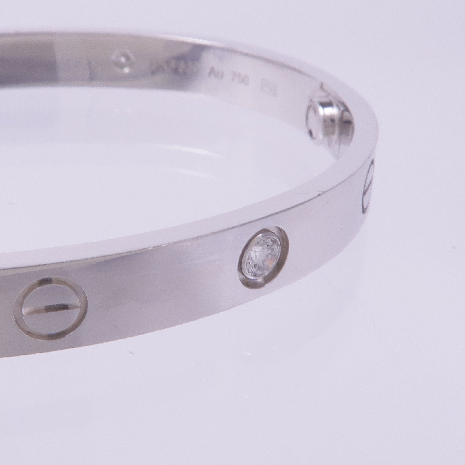 CARTIER 18K白金Love Bracelet 4 Diamonds鑽石手鐲Cartier#17