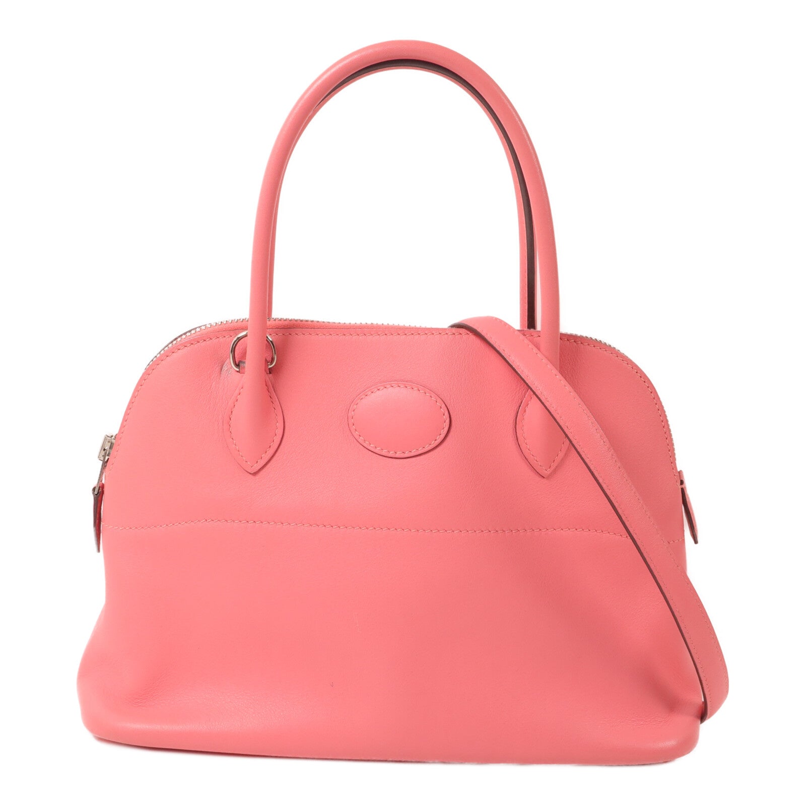 HERMES Swift皮革Bolide 27手挽肩背兩用袋Rose Azalee