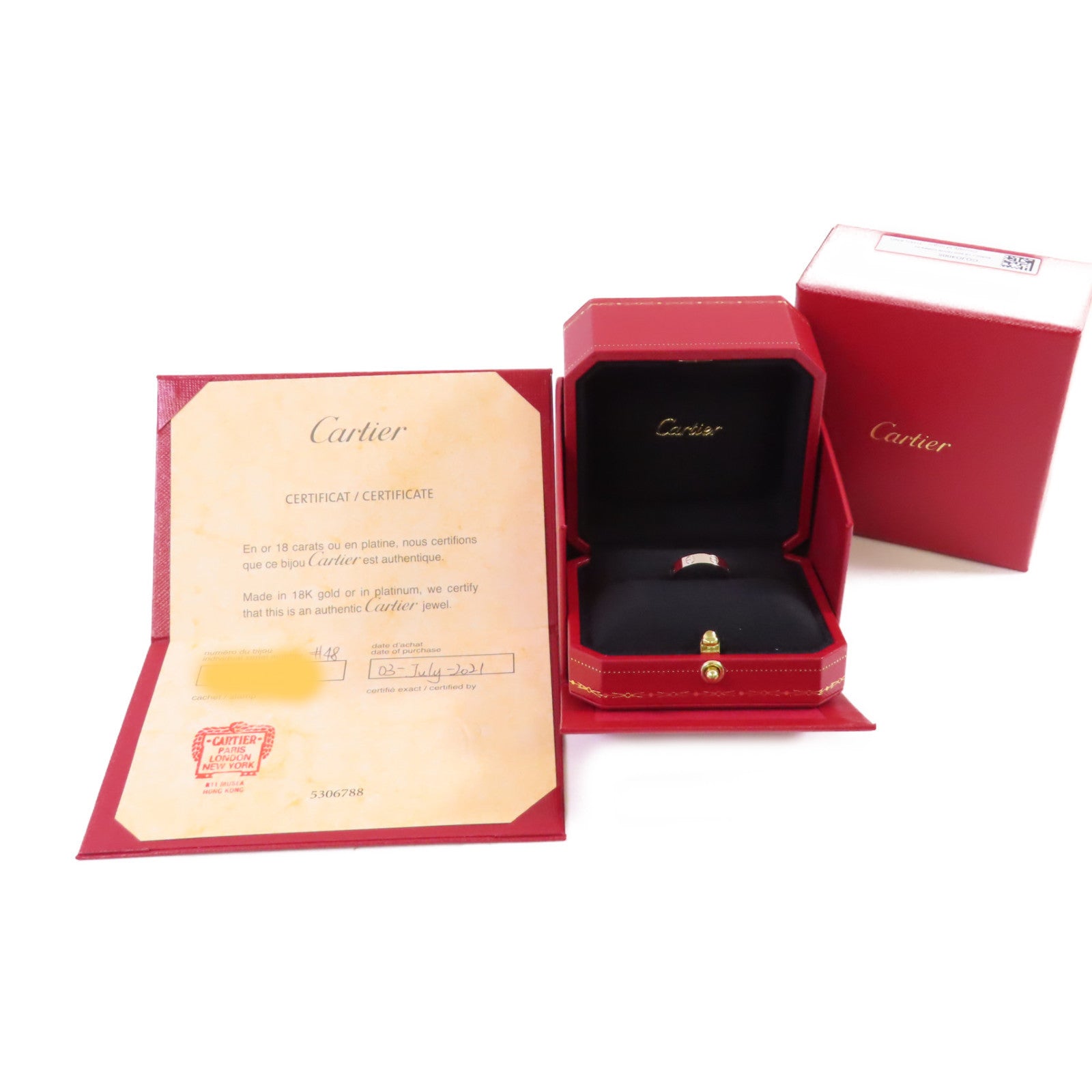CARTIER 18K白金Love Ring戒指US#4.25/#48