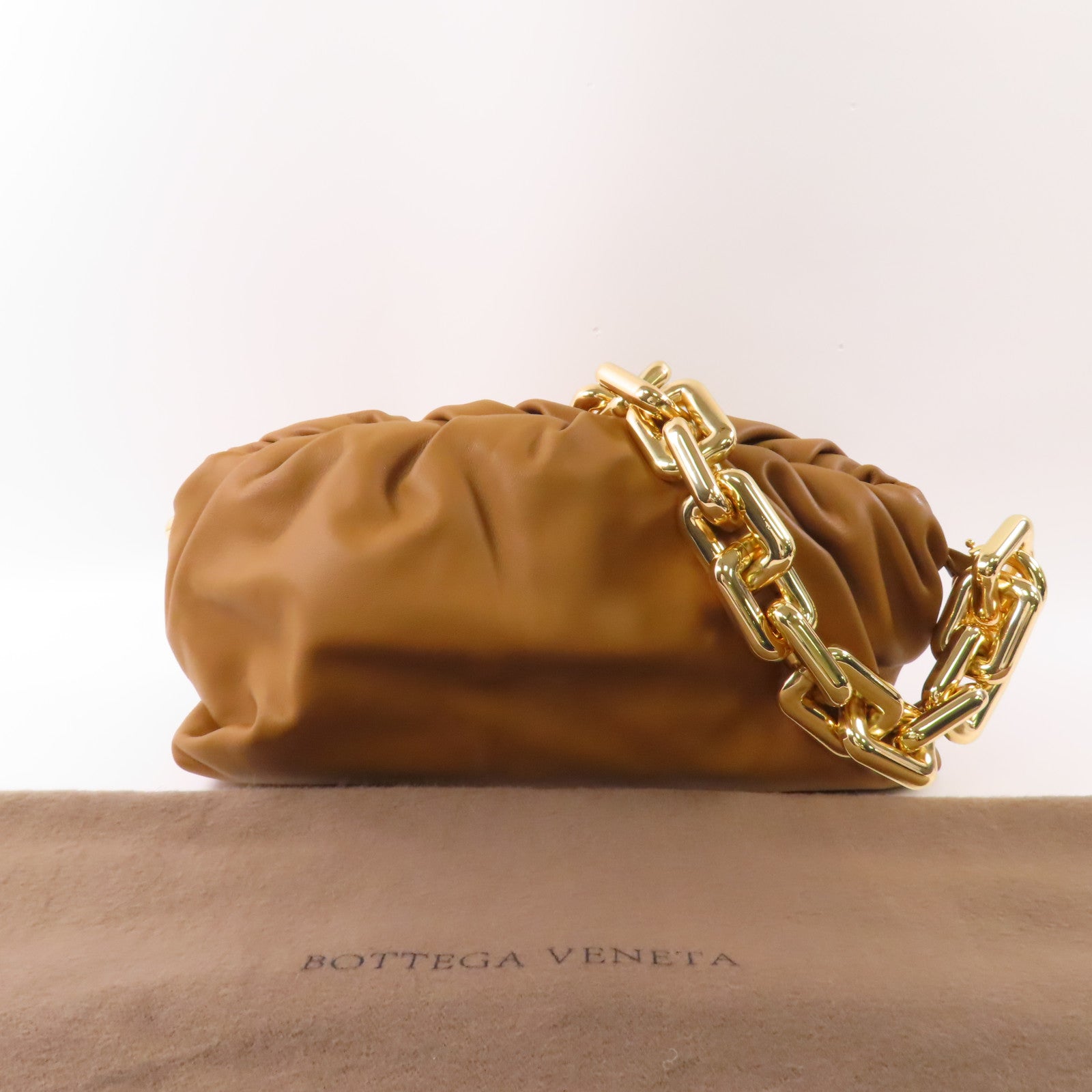 BOTTEGA VENETA 皮革Chain Pouch Bag金扣鏈帶肩背袋