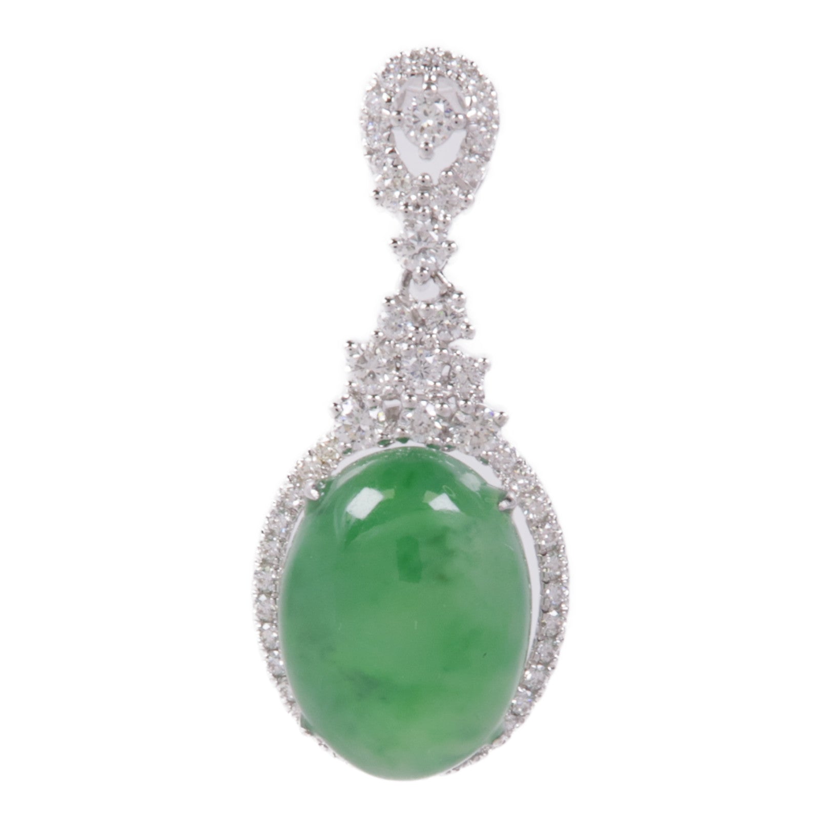 JEWELRY 18K白金Jade/Diamond Pendant Top翡翠/鑽石吊墜