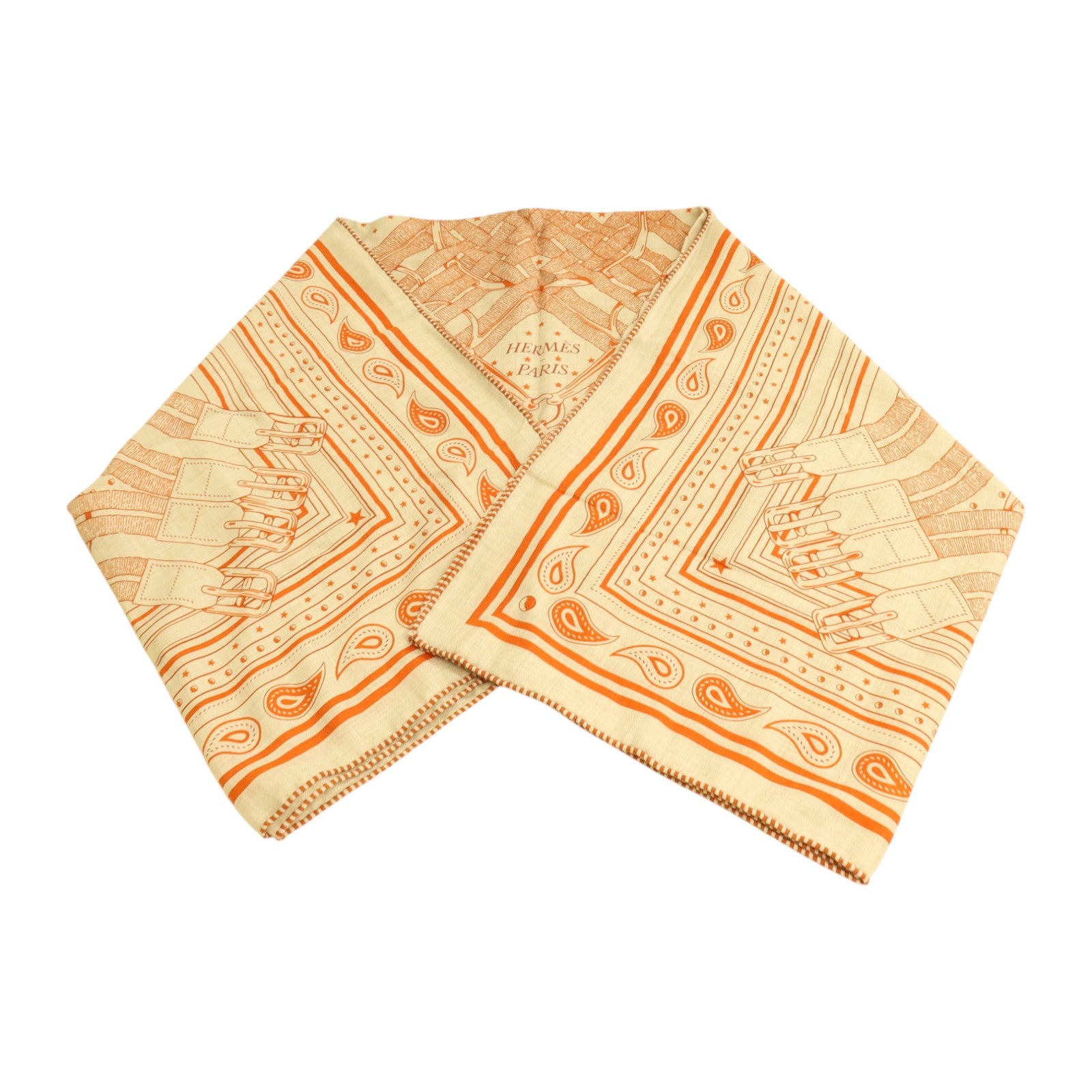 HERMES 羊絨/絲質Lettres Equestres Shawl 140x140cm絲巾