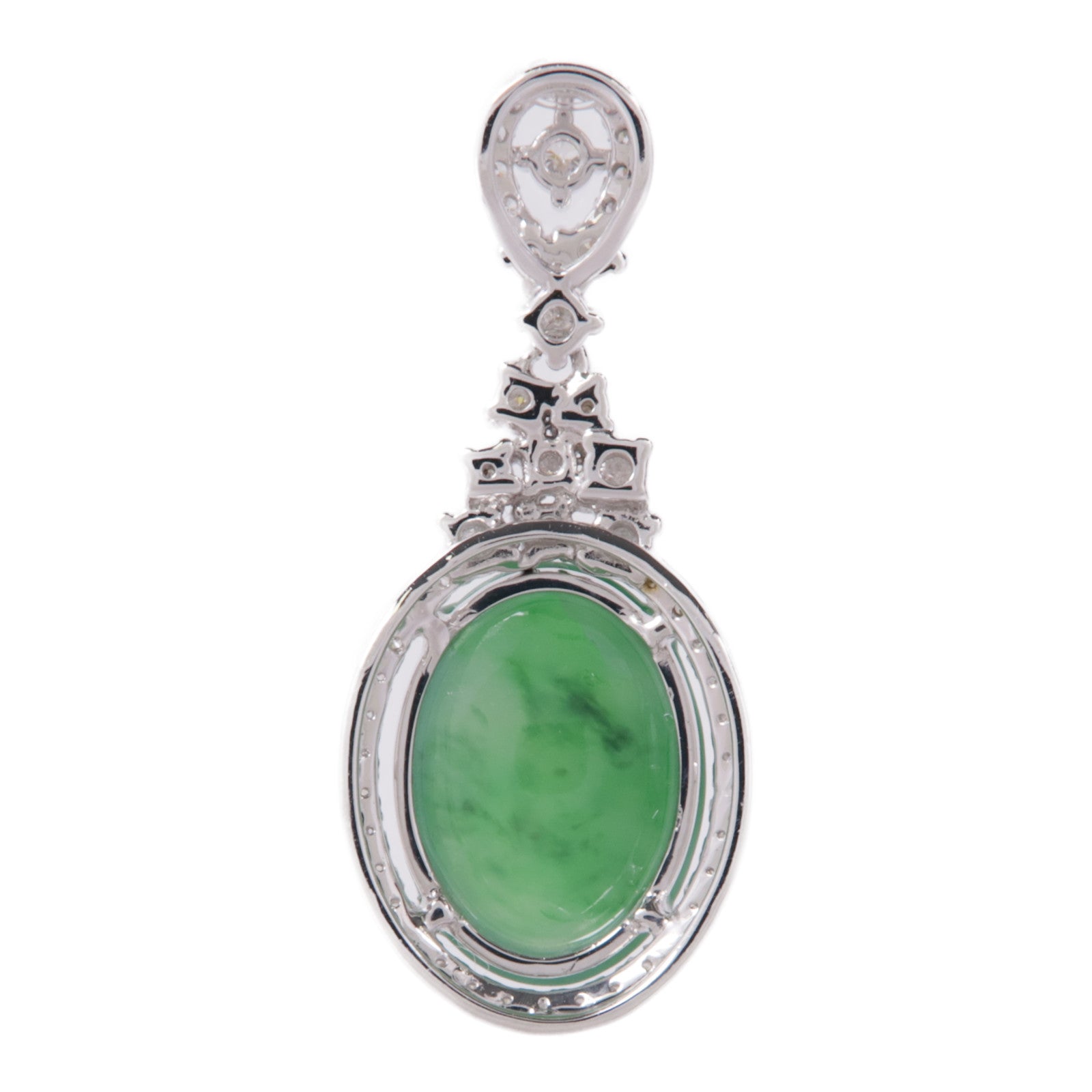 JEWELRY 18K白金Jade/Diamond Pendant Top翡翠/鑽石吊墜