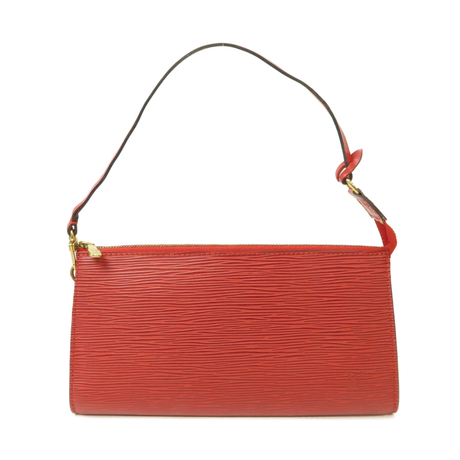 LOUIS VUITTON 【激減優惠】Epi Pochette Accessories金扣手挽袋紅色
