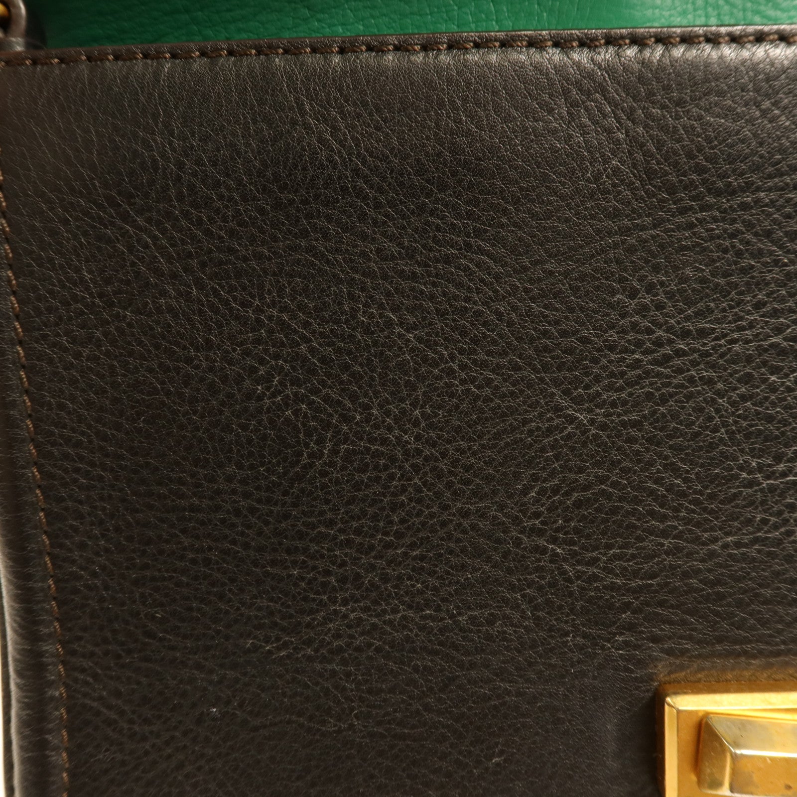 MCM 馬毛/牛皮皮革Shoulder Bag金扣肩背袋