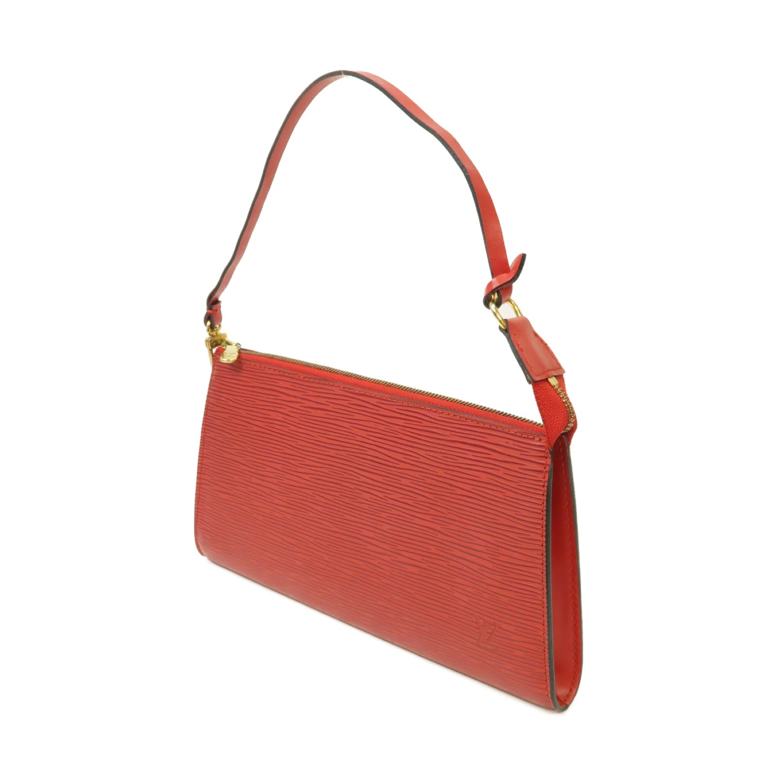 LOUIS VUITTON 【激減優惠】Epi Pochette Accessories金扣手挽袋紅色