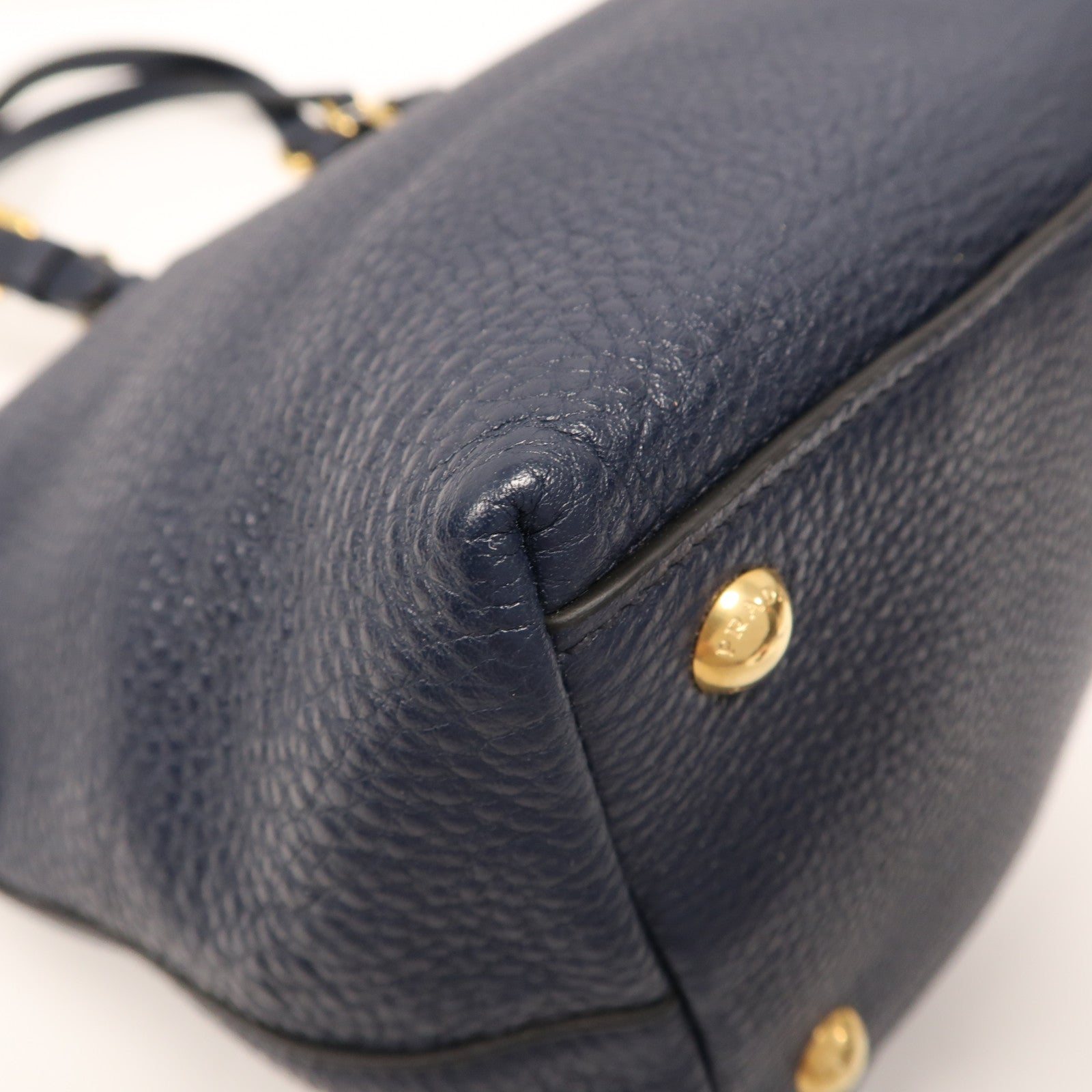 PRADA 牛皮皮革Shoulder Bag金扣肩背袋深藍色