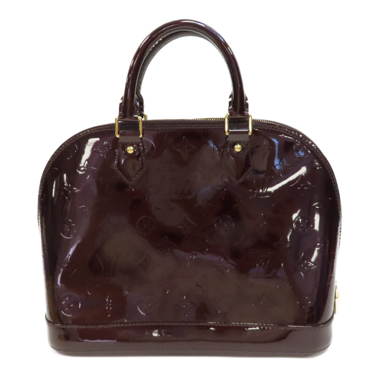 LOUIS VUITTON Vernis Alma PM金扣手挽袋酒紅色