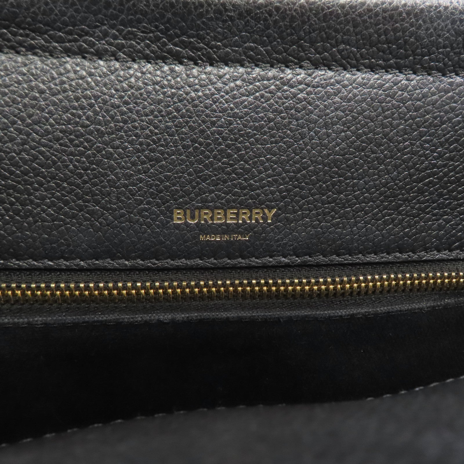 BURBERRY 牛皮皮革2 Way Bag金扣手挽肩背兩用袋黑色