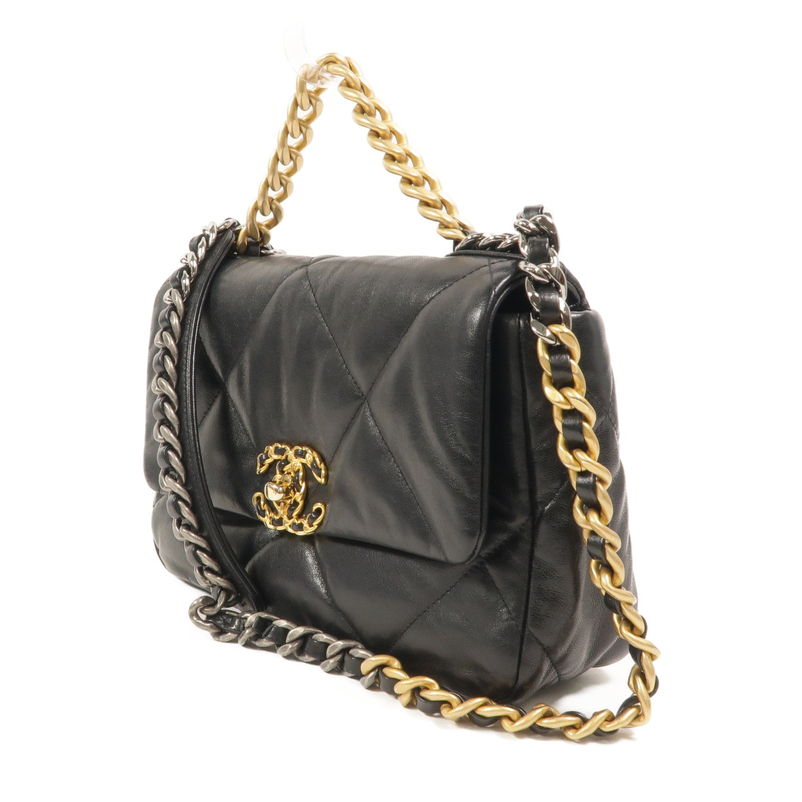 CHANEL 羊皮皮革C19 Small手挽肩背兩用袋