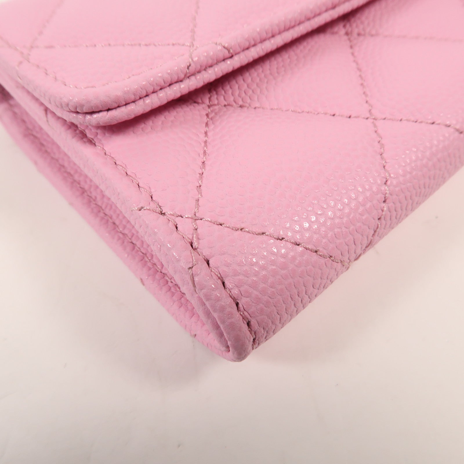 CHANEL 牛皮皮革Wallet金扣錢包