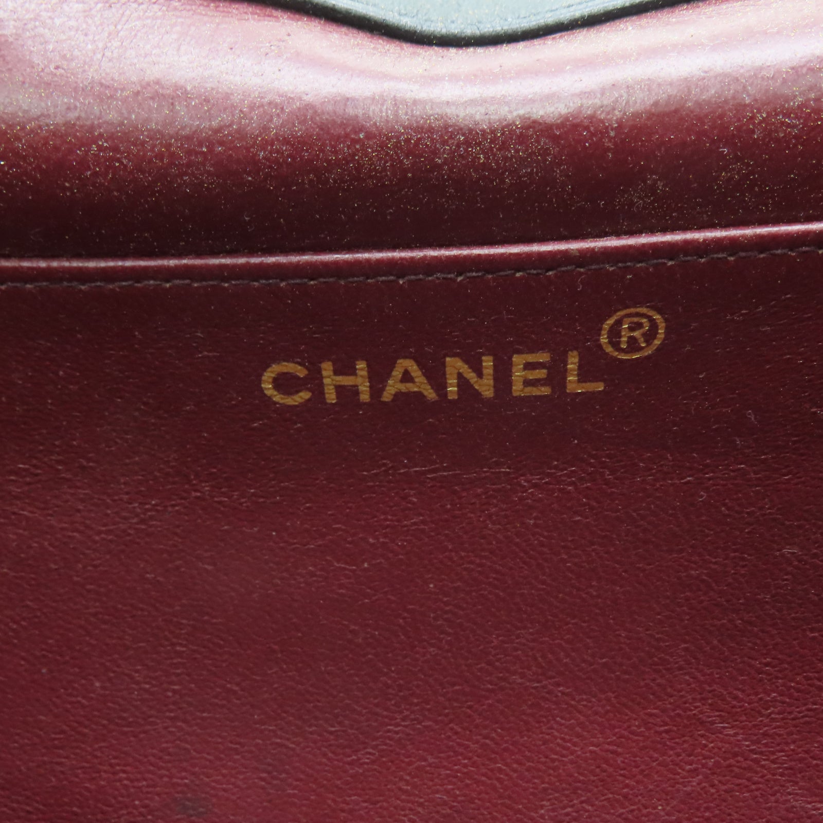 CHANEL 斜纹羊皮皮革Chain Shoulder金扣链带肩背袋黑色