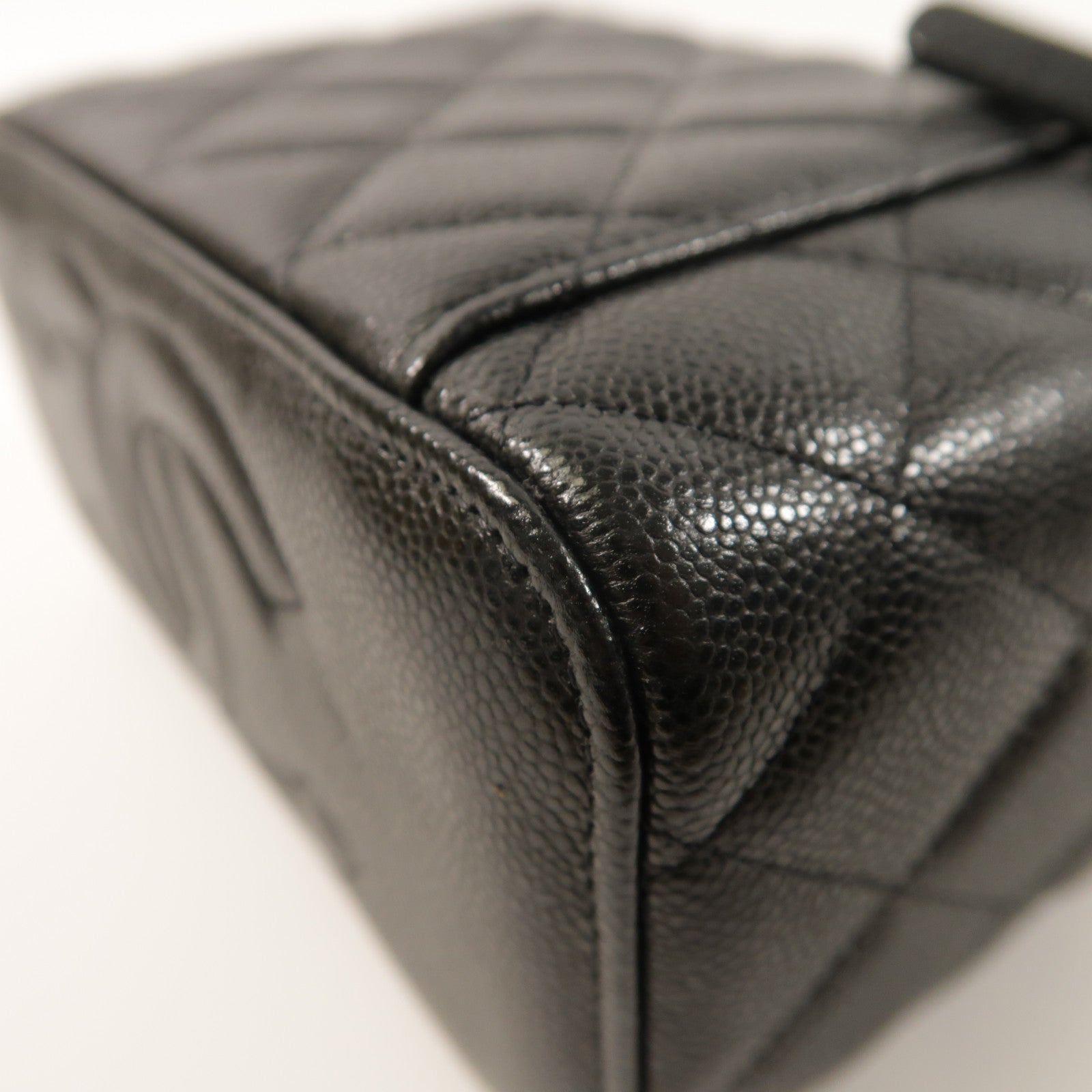 CHANEL 牛皮皮革Vanity Case金扣鏈帶肩背袋