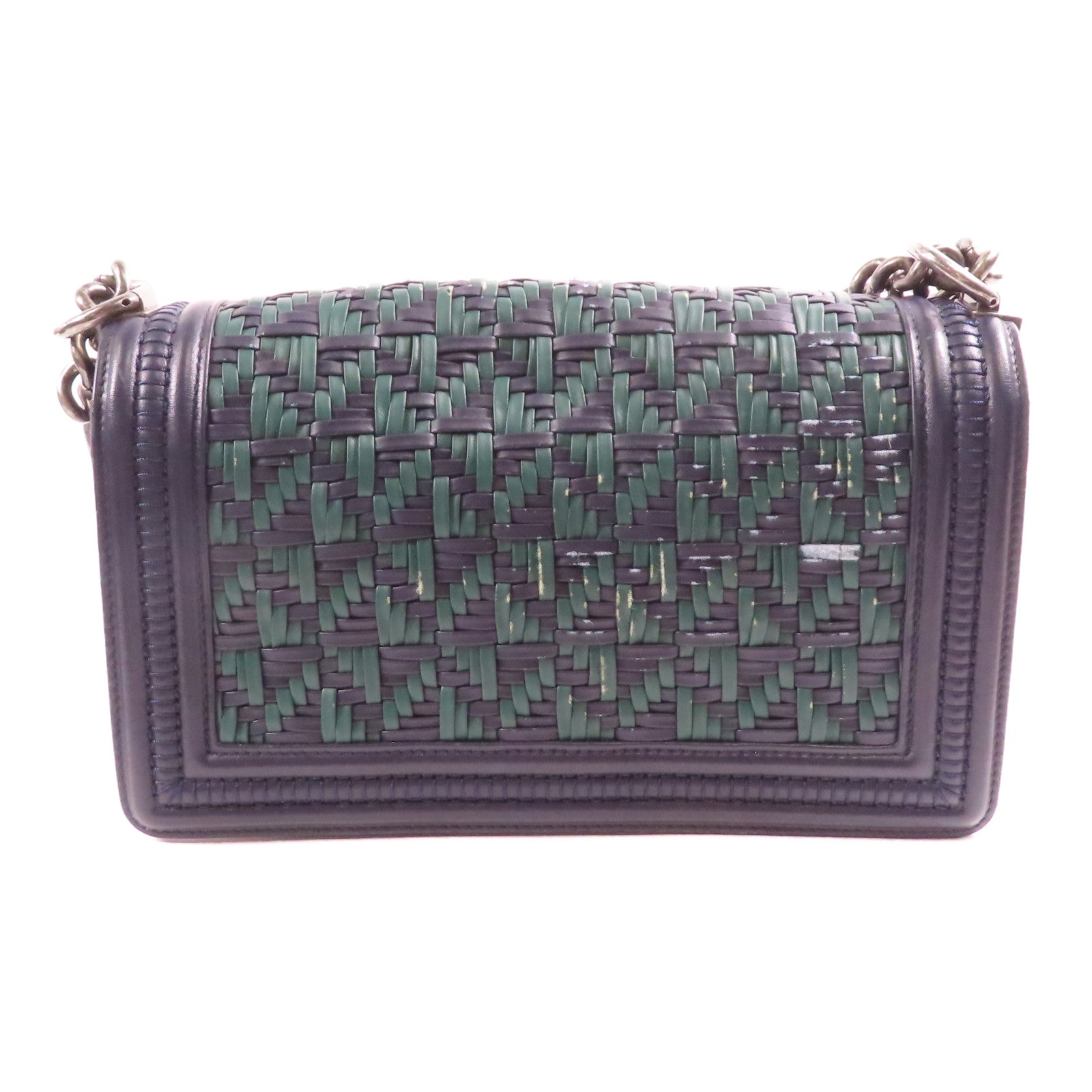 CHANEL CC SHW Boy 25 Chain Shoulder Bag Calfskin Leather Black