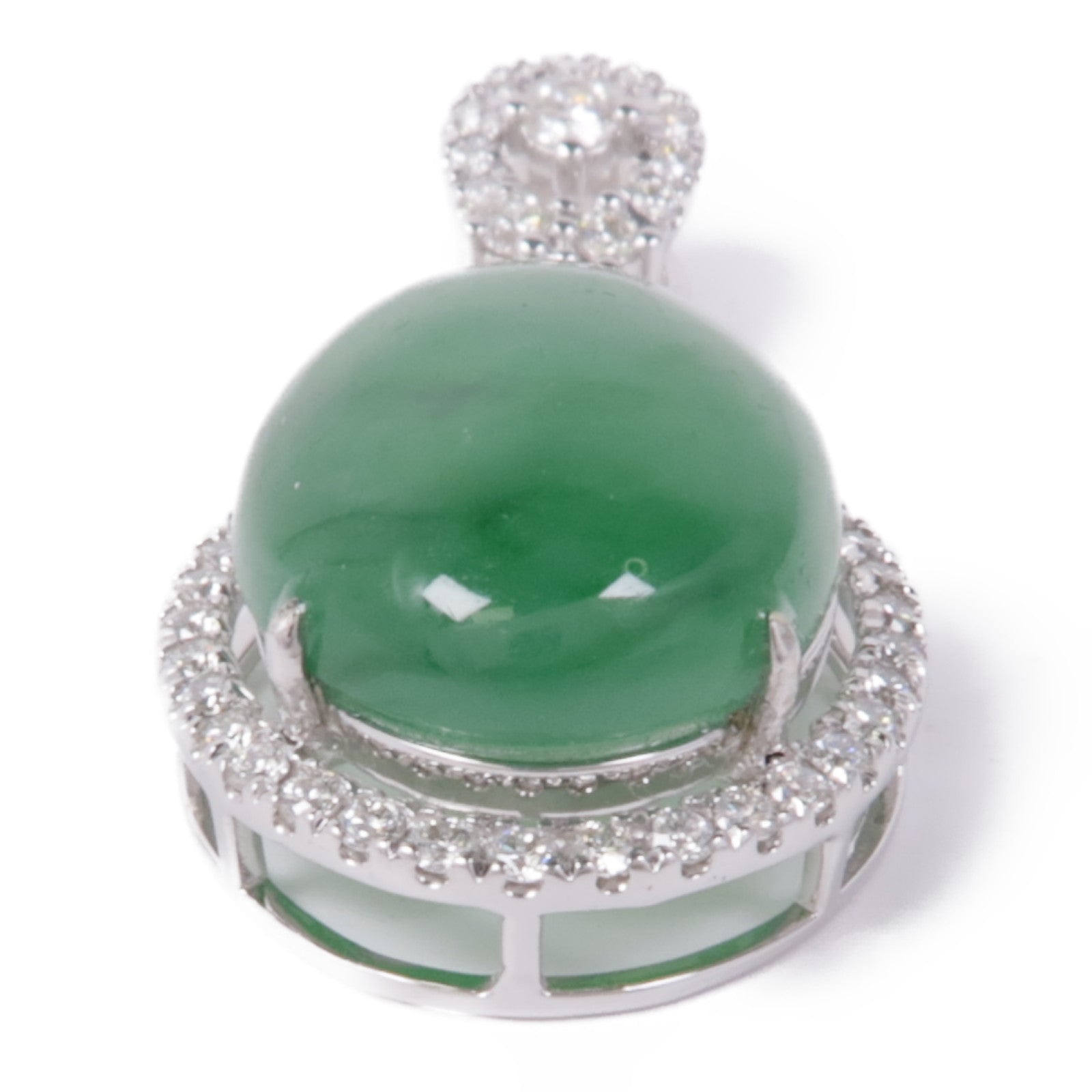 JEWELRY 18K白金Jade/Diamond Pendant Top翡翠/鑽石吊墜