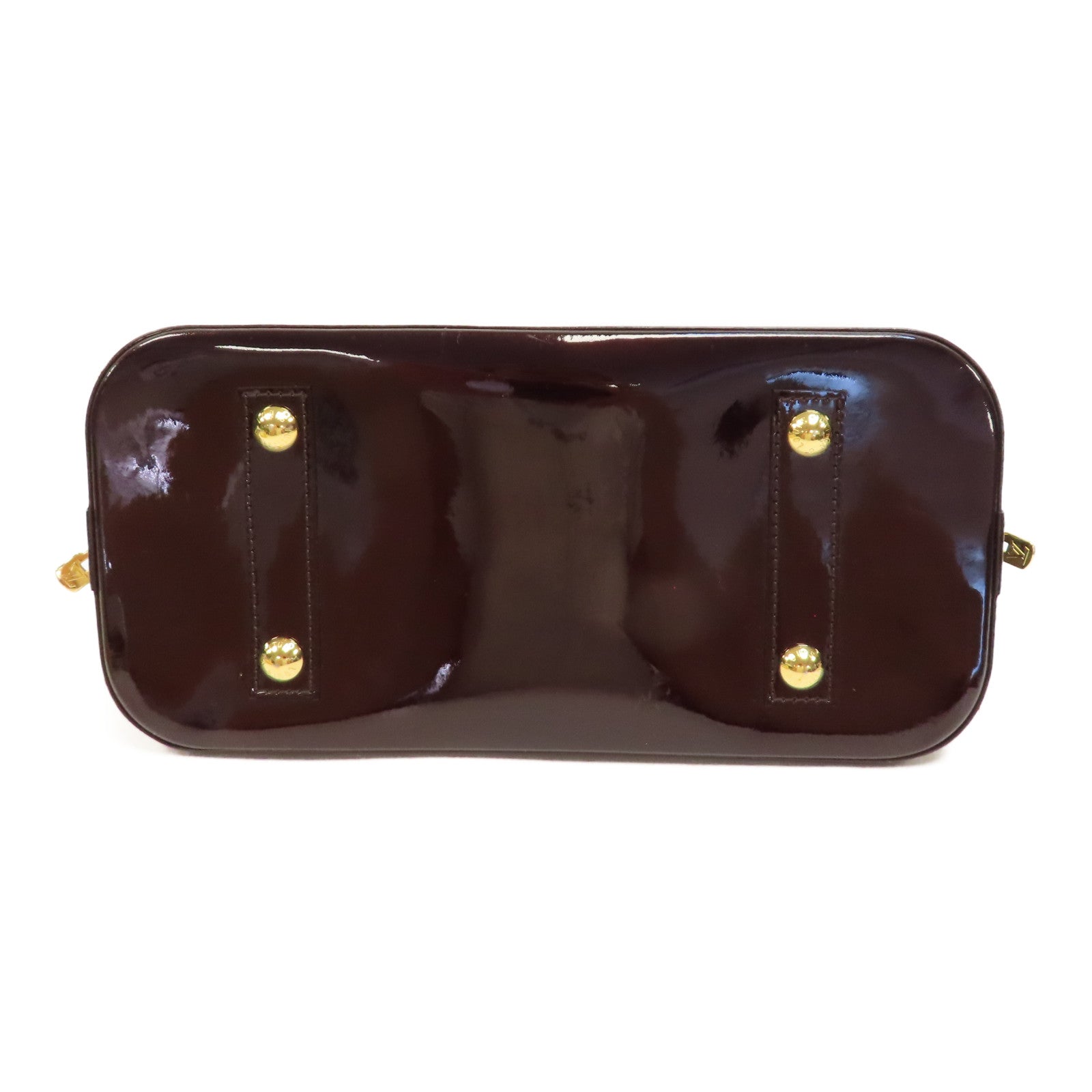 LOUIS VUITTON Vernis Alma PM金扣手挽袋酒紅色