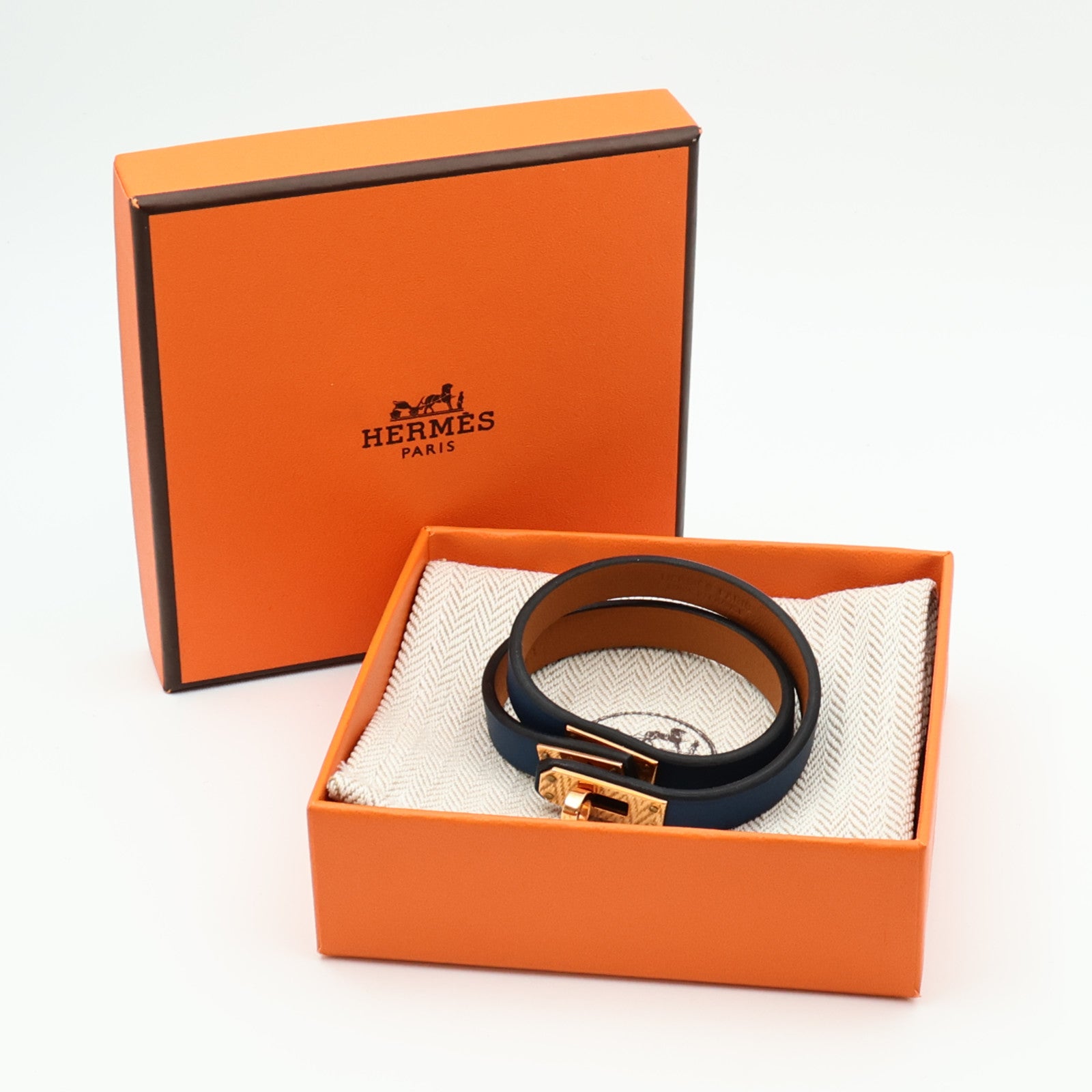 HERMES 【激減優惠】Swift皮革Mini Kelly Double Tour Bracelet金扣手鏈