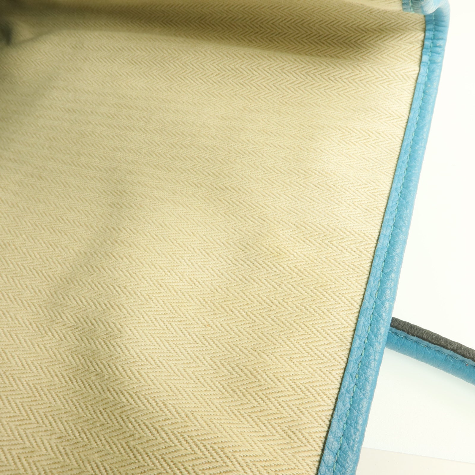 HERMES Negonda皮革Garden Party PM銀扣手挽袋Bleu Paon
