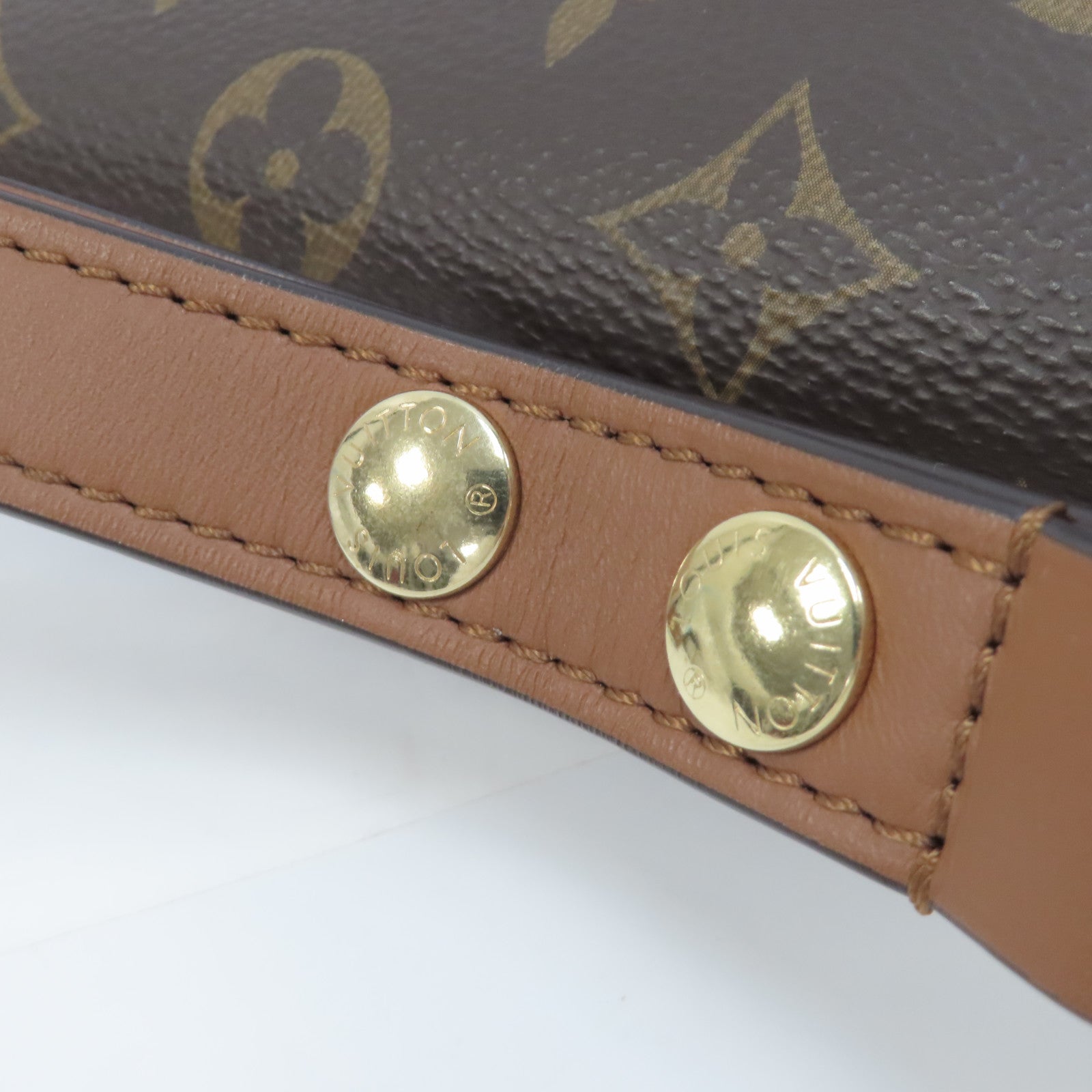 LOUIS VUITTON Monogram Reverse Mini Dauphine金扣肩背袋啡色
