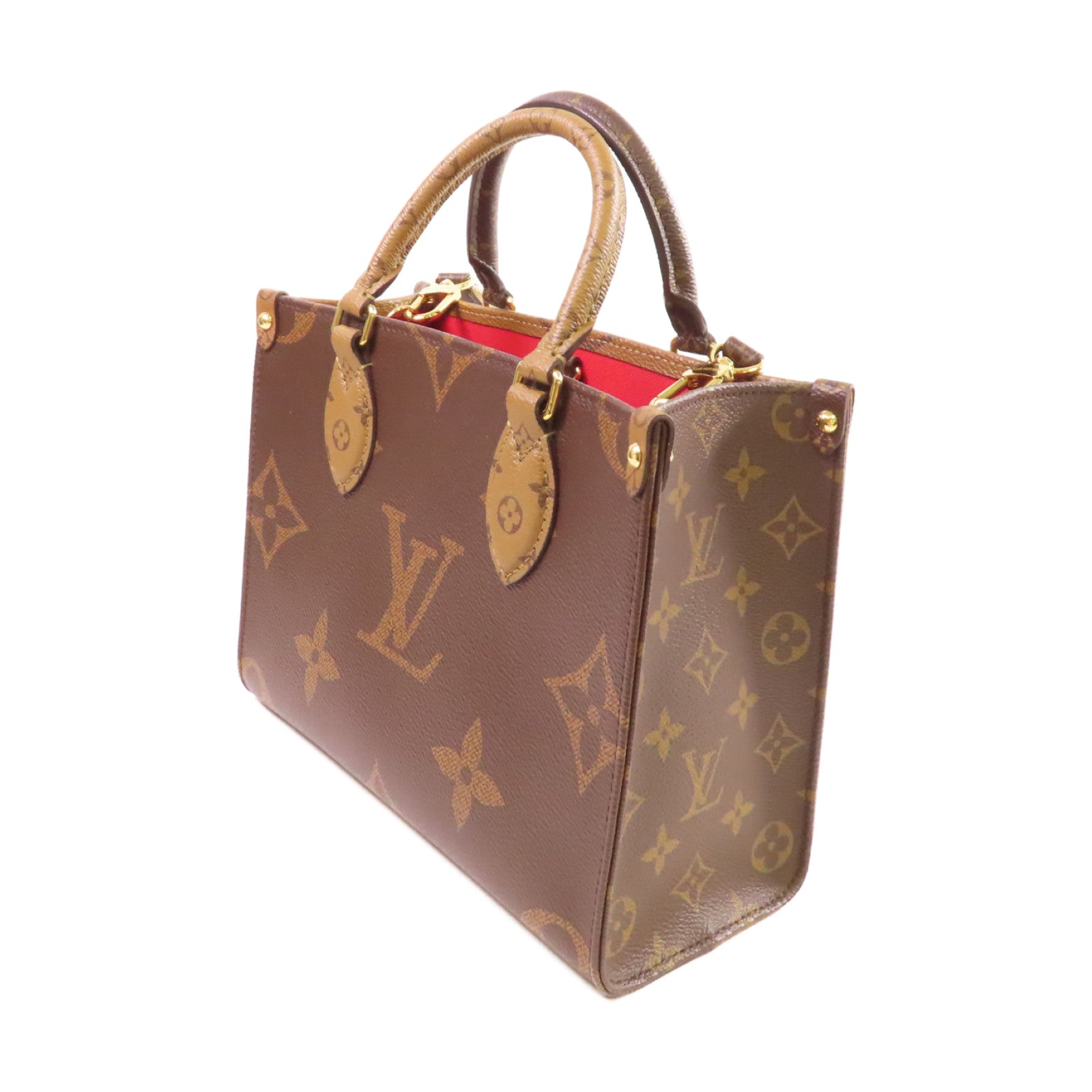LOUIS VUITTON Monogram OnTheGo PM 2Way Shoulder Bag手挽肩背兩用袋啡色