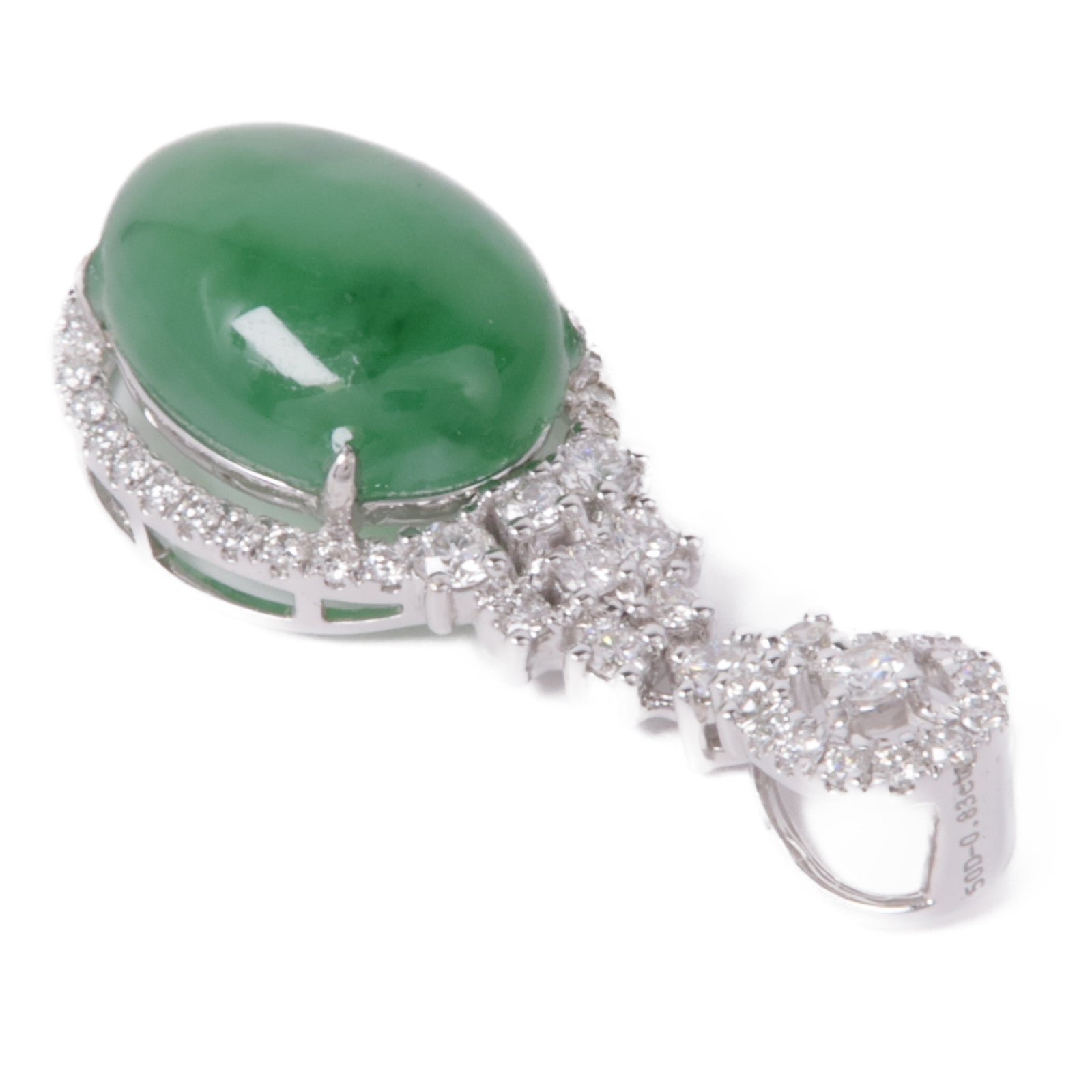 JEWELRY 18K白金Jade/Diamond Pendant Top翡翠/鑽石吊墜