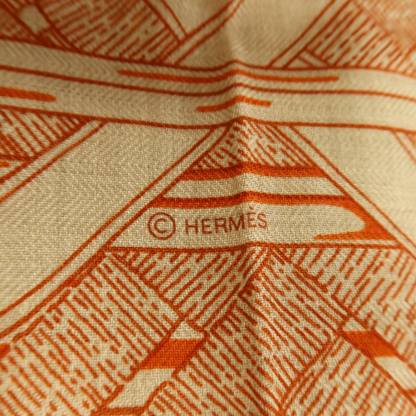 HERMES 羊絨/絲質Lettres Equestres Shawl 140x140cm絲巾