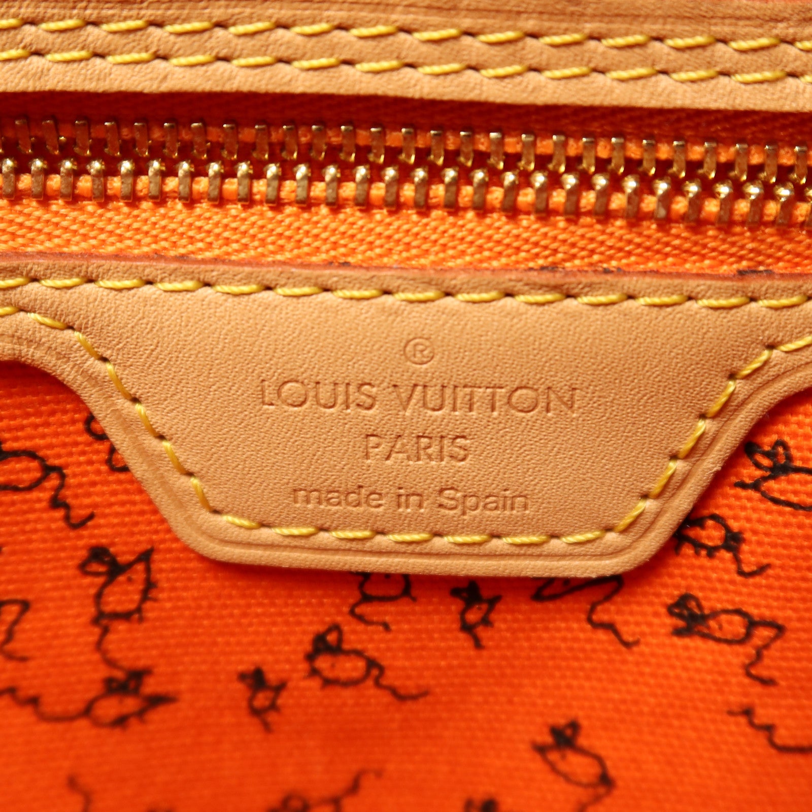 LOUIS VUITTON Catgram Neverfull MM金扣肩背袋