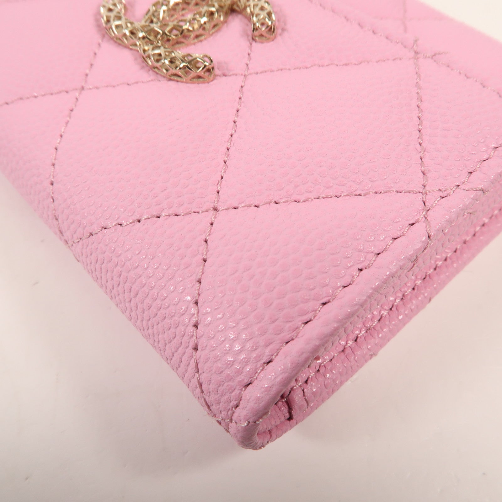 CHANEL 牛皮皮革Wallet金扣錢包