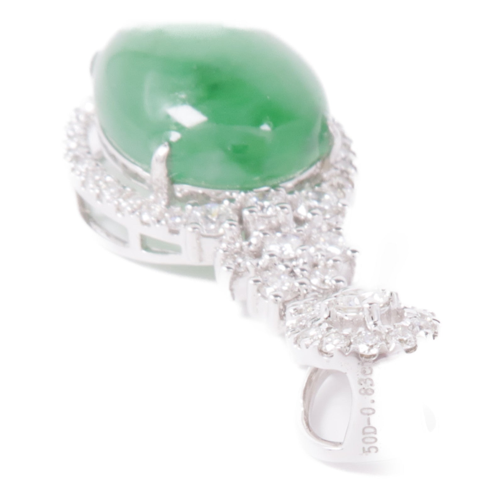 JEWELRY 18K白金Jade/Diamond Pendant Top翡翠/鑽石吊墜
