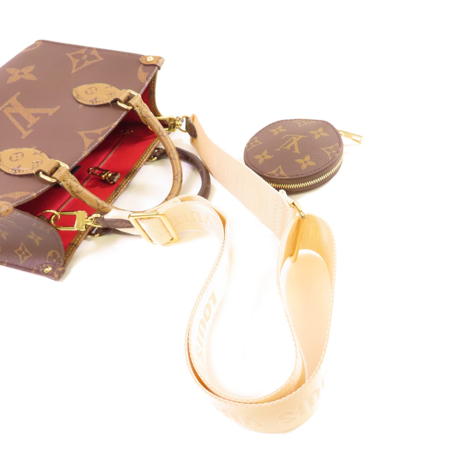 LOUIS VUITTON Monogram OnTheGo PM 2Way Shoulder Bag手挽肩背兩用袋啡色