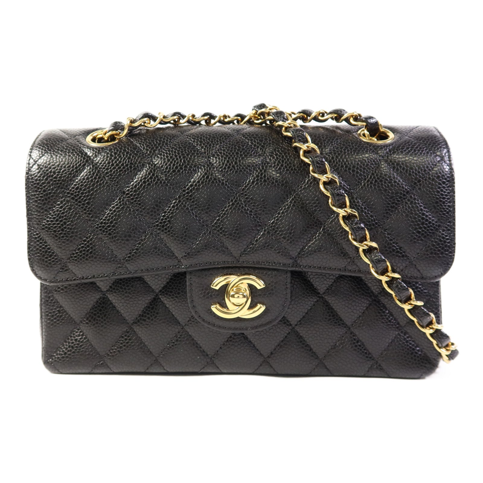 CHANEL 牛皮皮革Classic 23 Flap Bag金扣鏈帶肩背袋