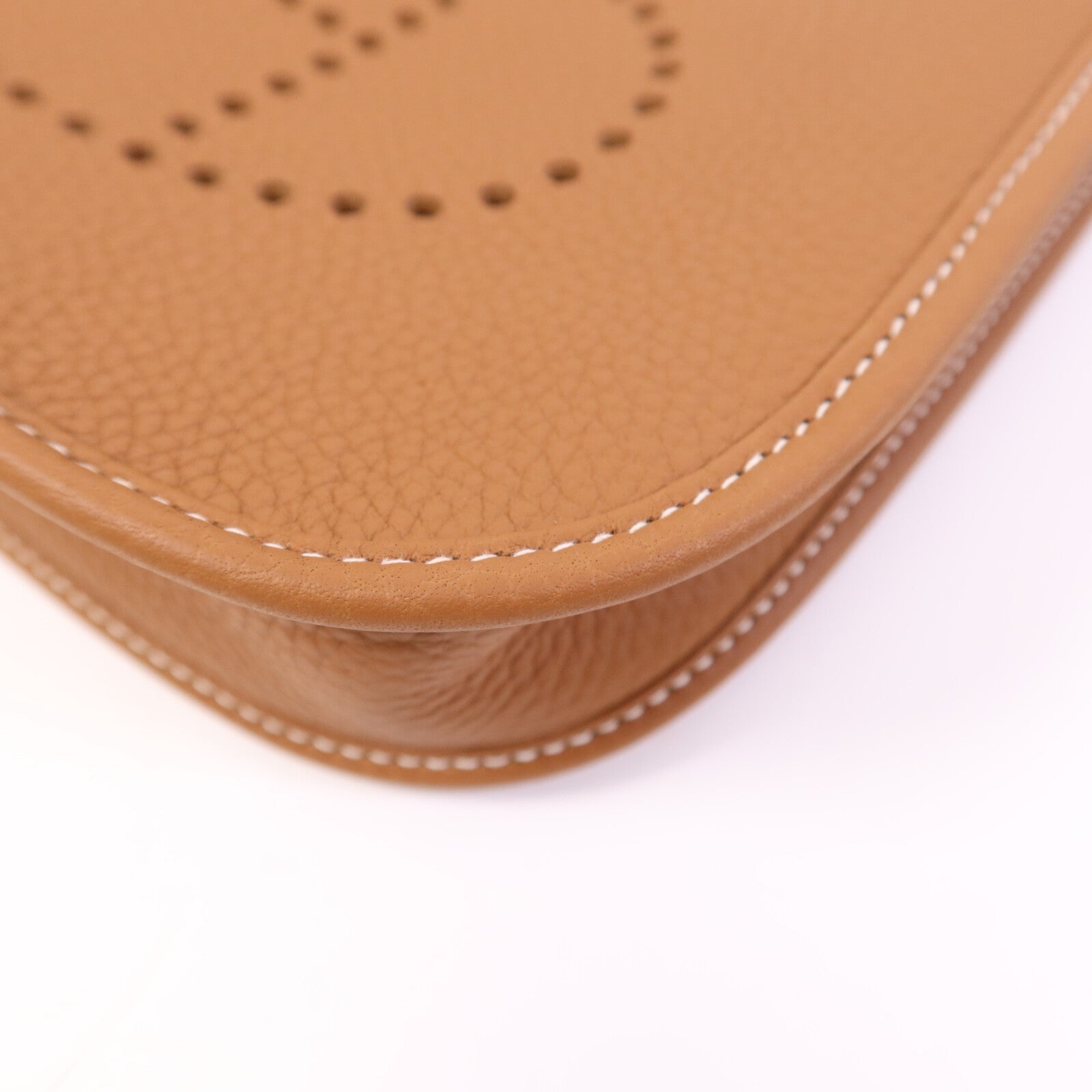 HERMES Clemence皮革Evelyne 23銀扣肩背袋Gold
