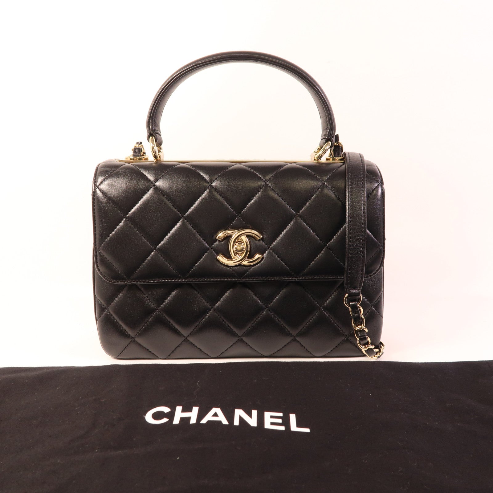 CHANEL 羊皮皮革Trendy CC Small金扣手挽肩背兩用袋