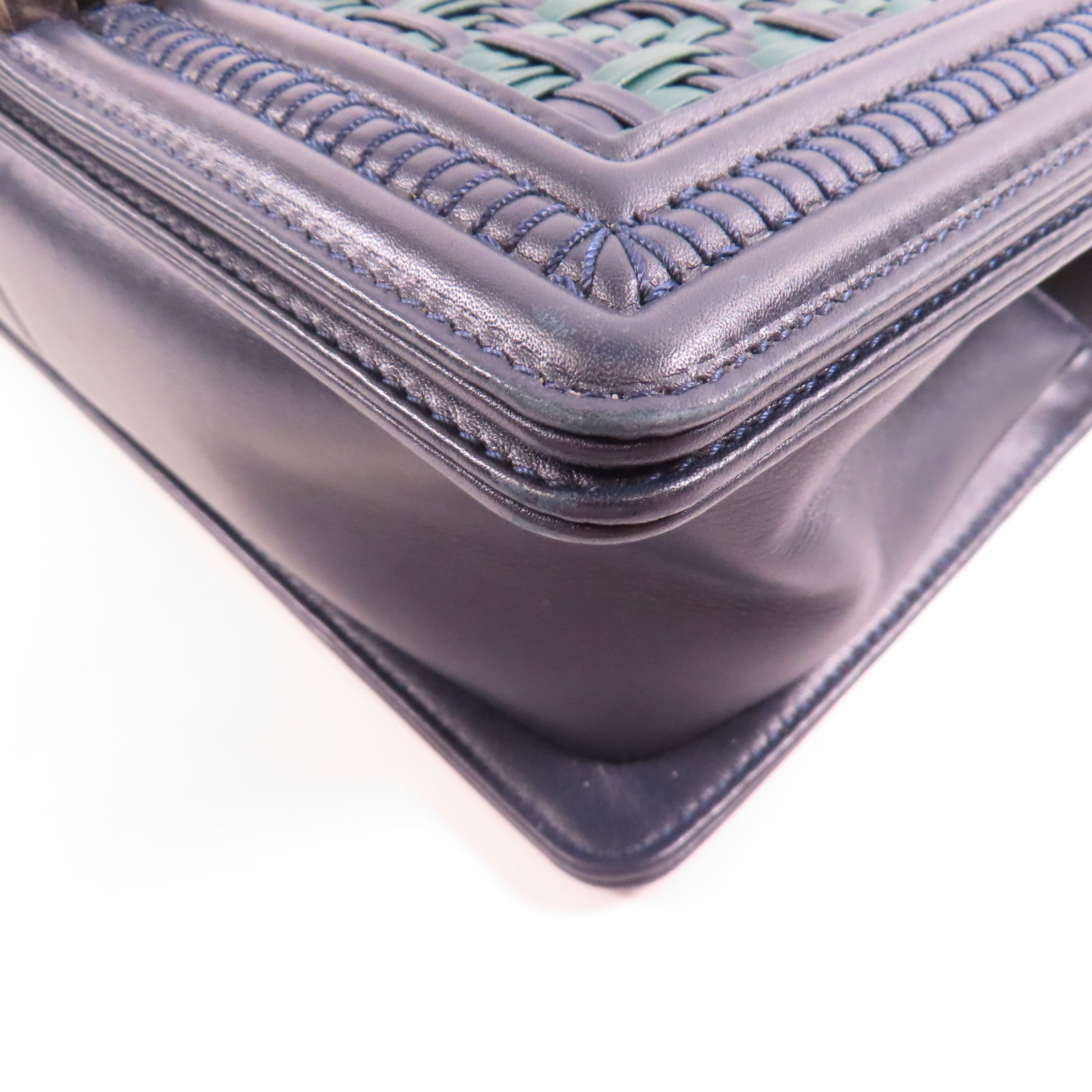 CHANEL 【激減優惠】牛皮皮革Boy 25銀扣鏈帶肩背袋